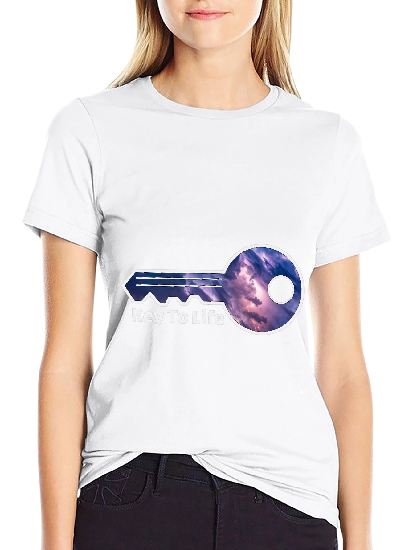 Black Key To Life Graphic Tee - Unique Design view 9