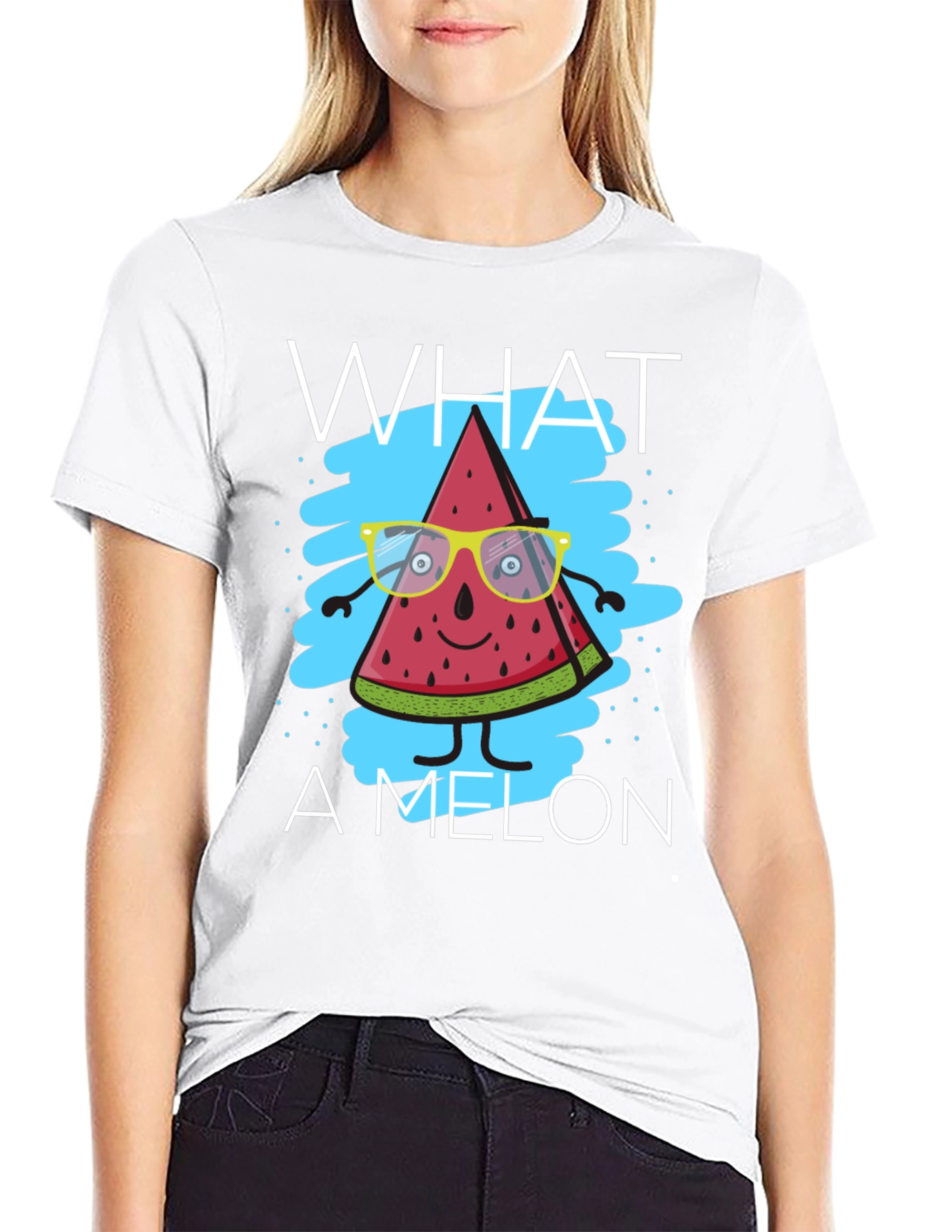 Black What A Melon Graphic T-Shirt view 9