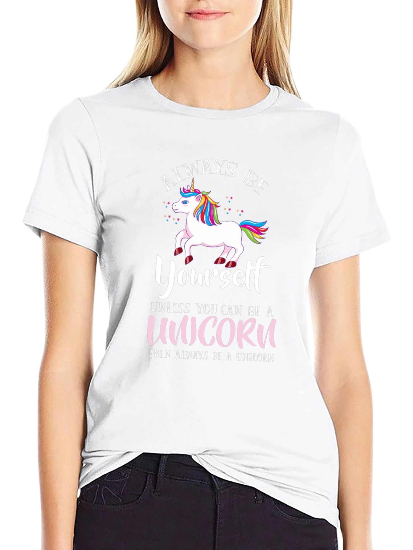 Black Always Be Yourself Unicorn T-Shirt view 9