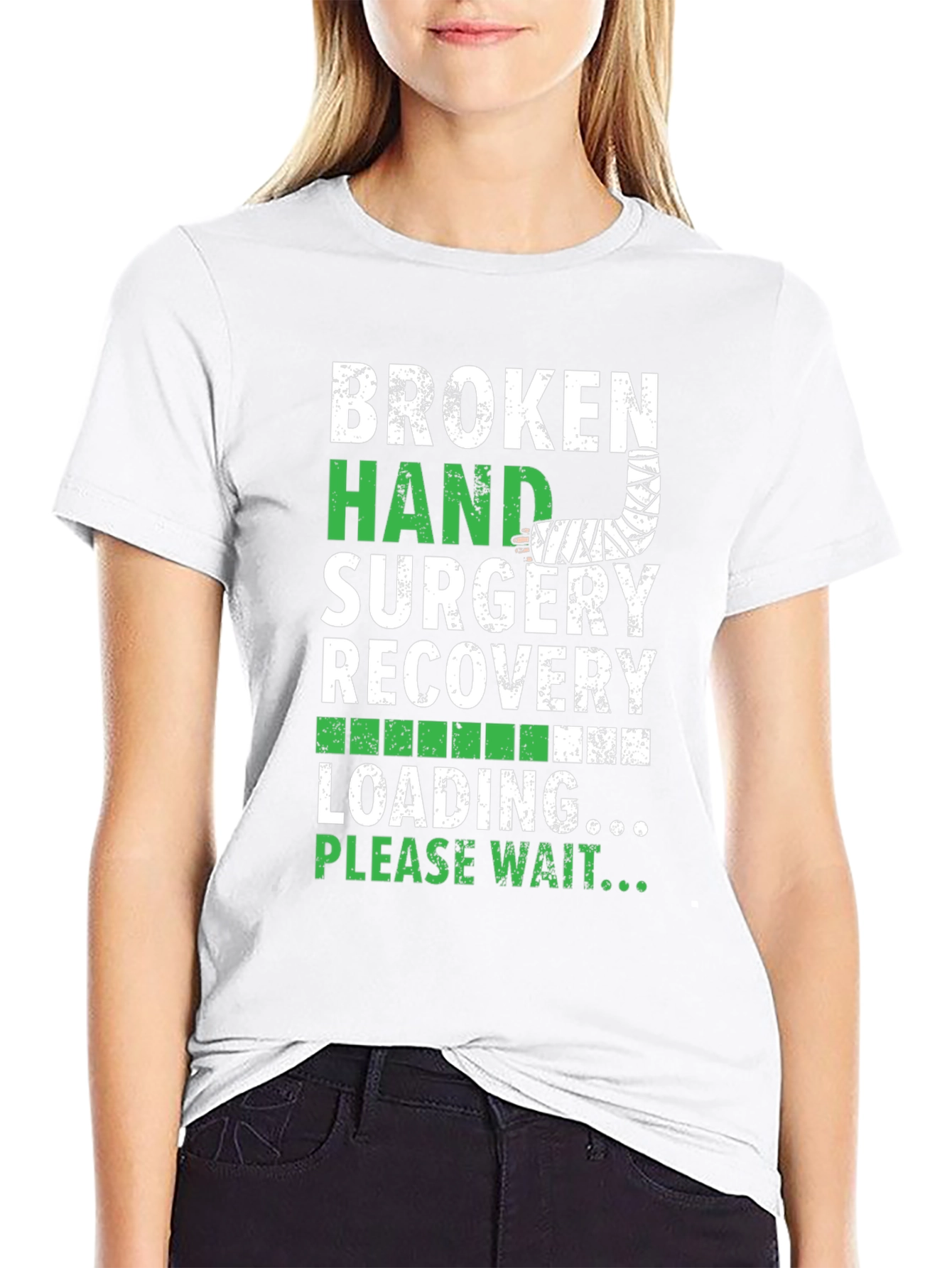 Black Broken Hand Surgery Recovery T-Shirt view 9