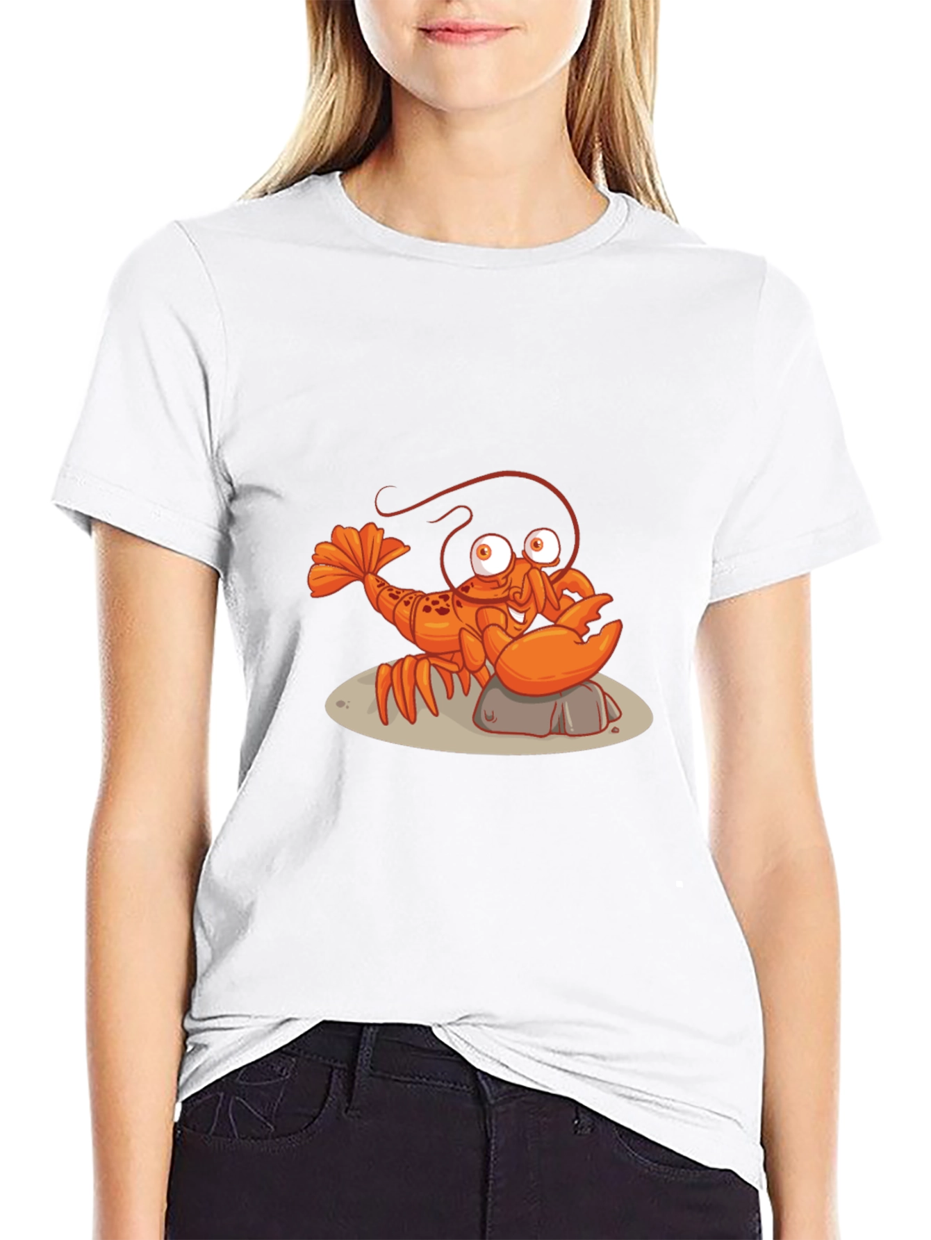 Black Lobster Graphic Tee - Quirky Black T-Shirt view 9