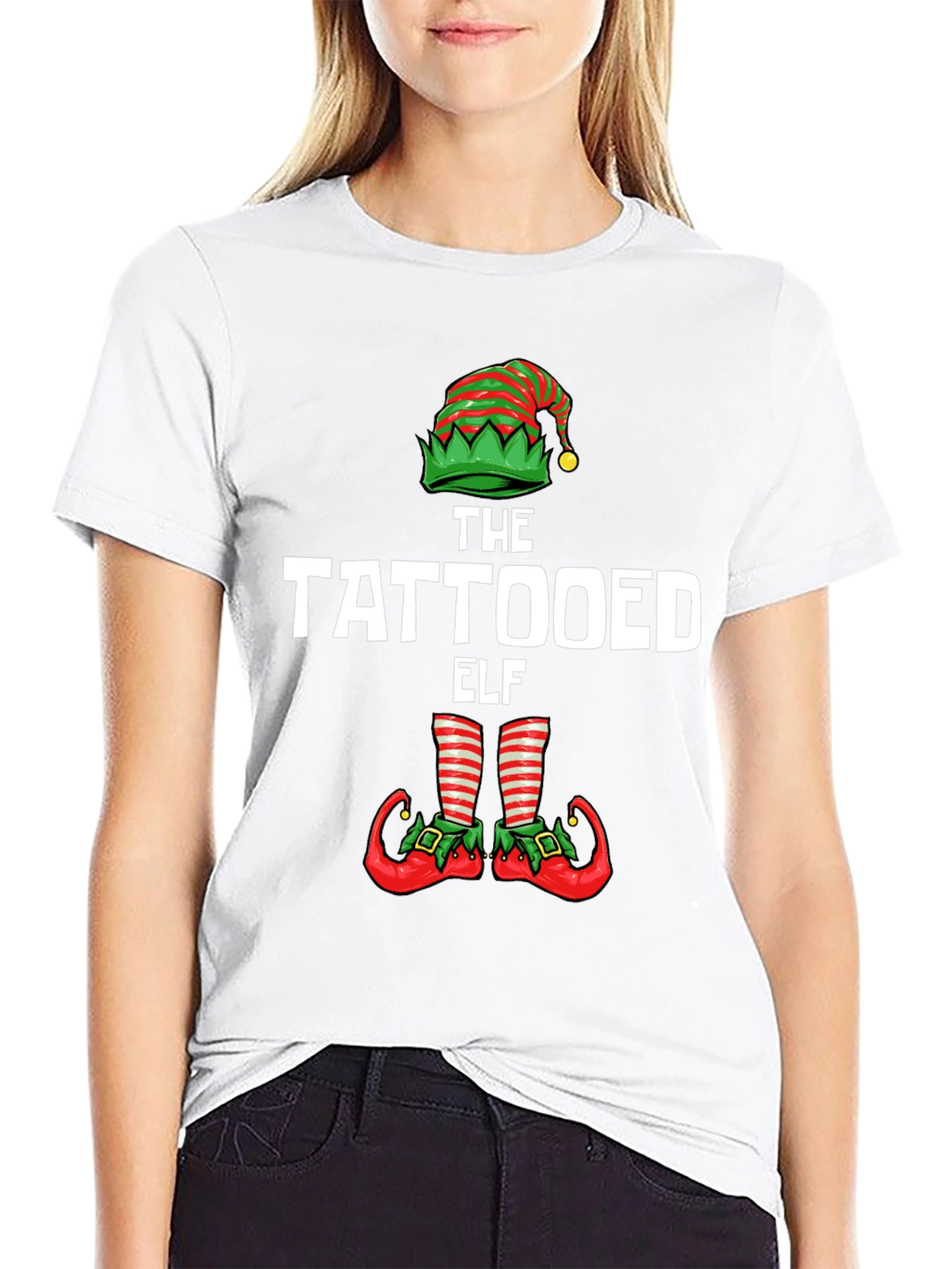 Black The Tattooed Elf Graphic T-Shirt view 9