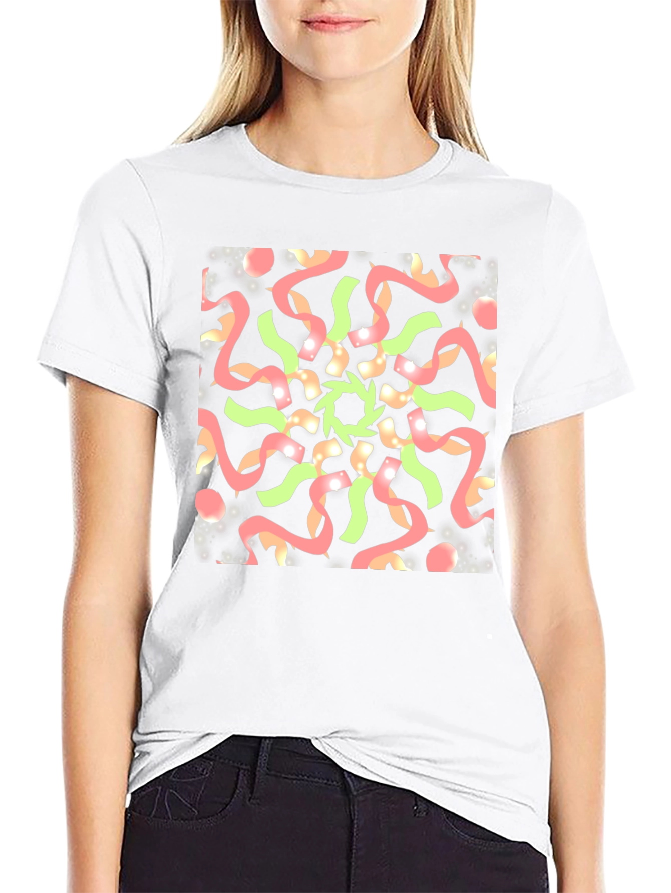 Black Abstract Graphic Print Black T-Shirt view 9