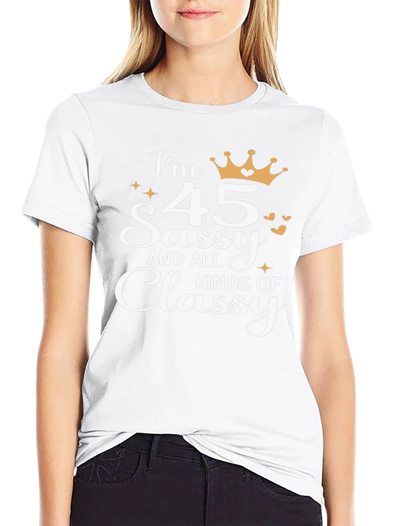 Black Sassy & Classy 45th Birthday Graphic Tee view 9