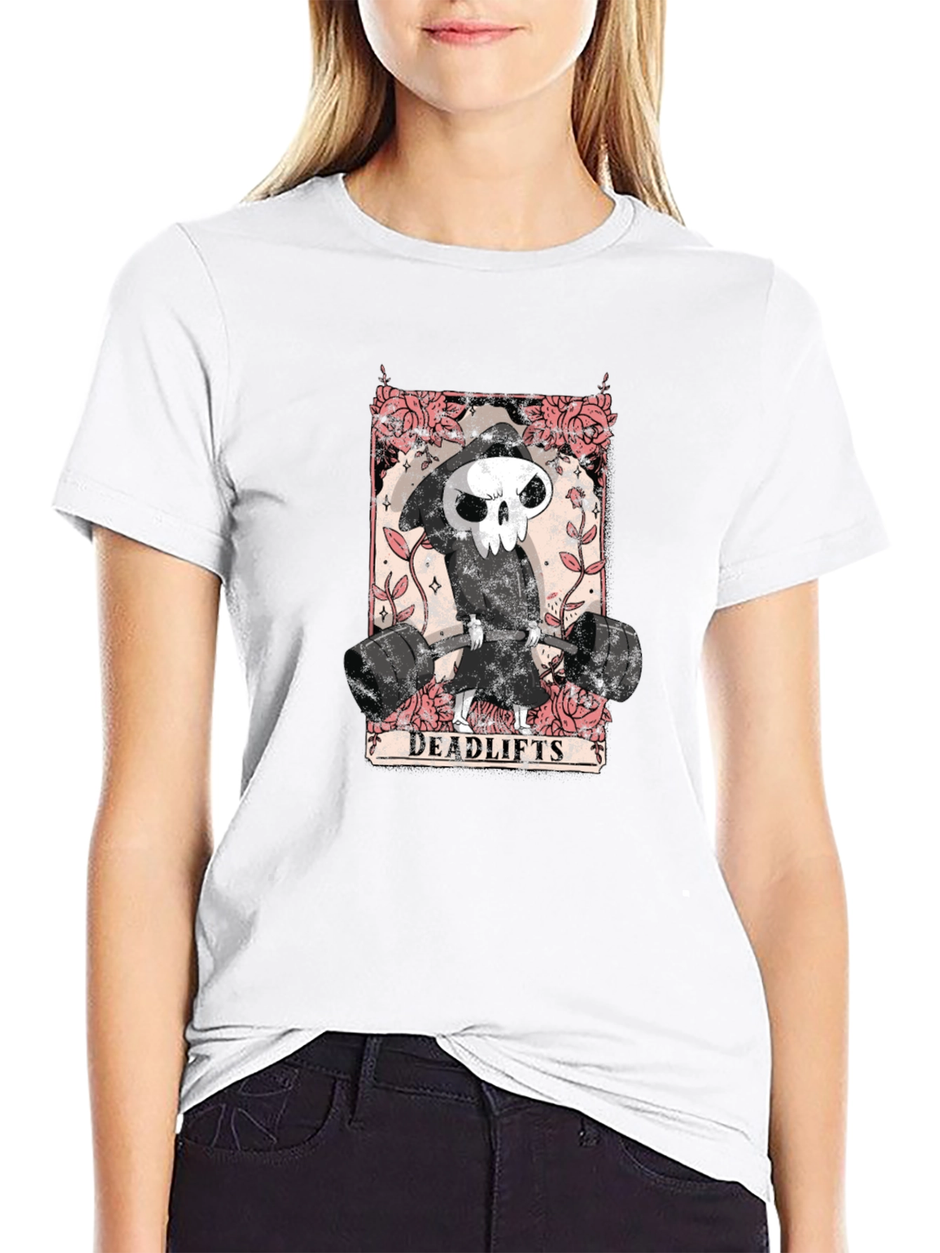 Black Grim Reaper Deadlifts Black T-Shirt view 9