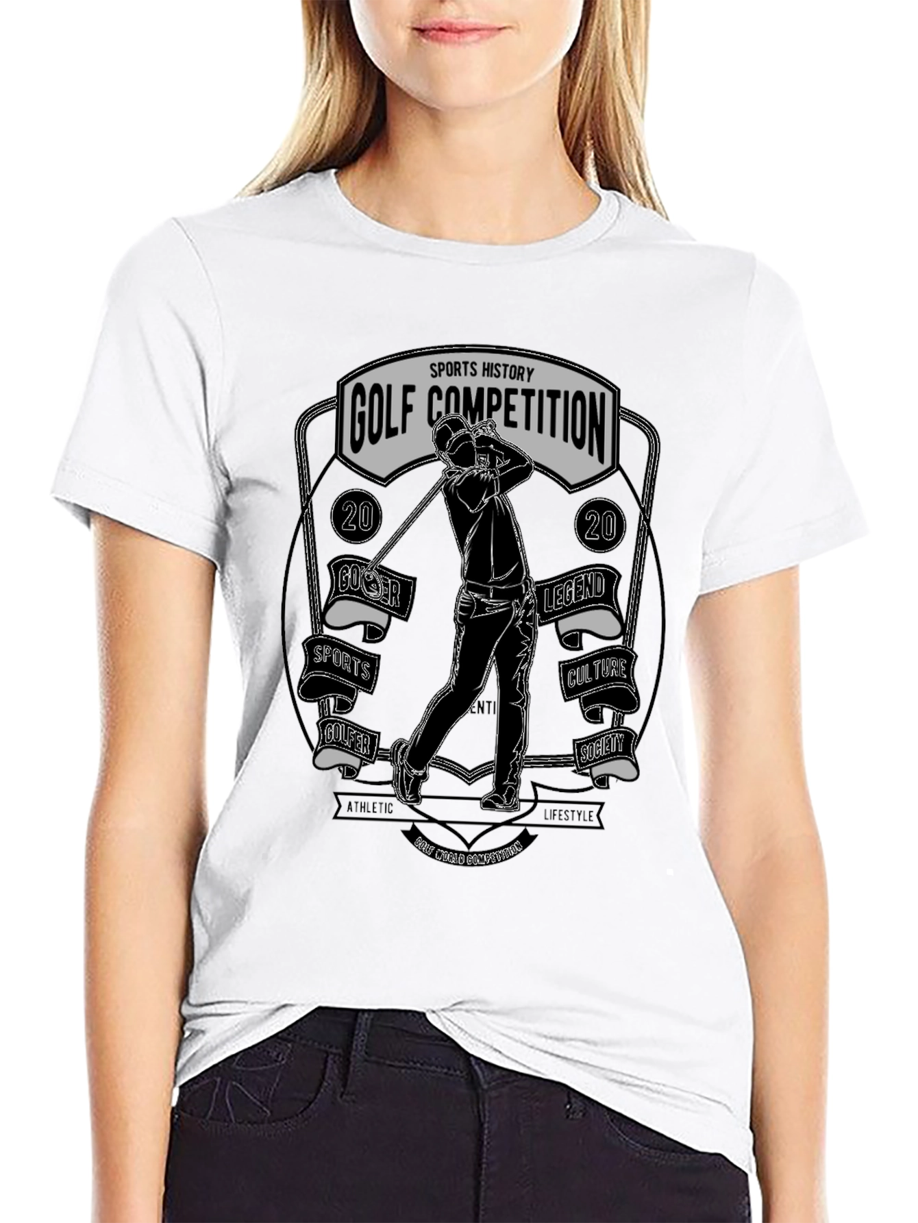 Black Golf Competition Graphic T-Shirt view 9