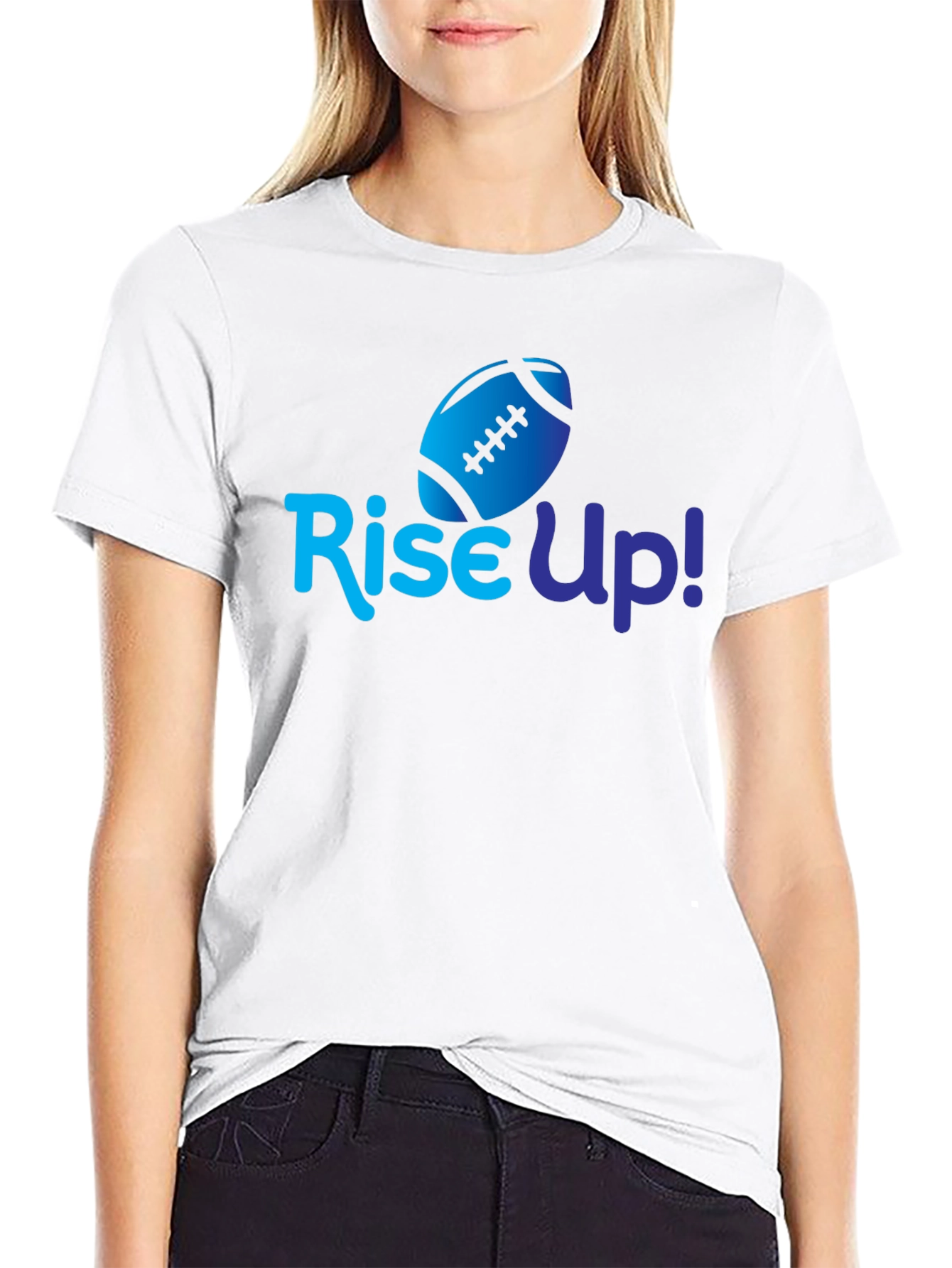 Black Rise Up Football T-Shirt view 9