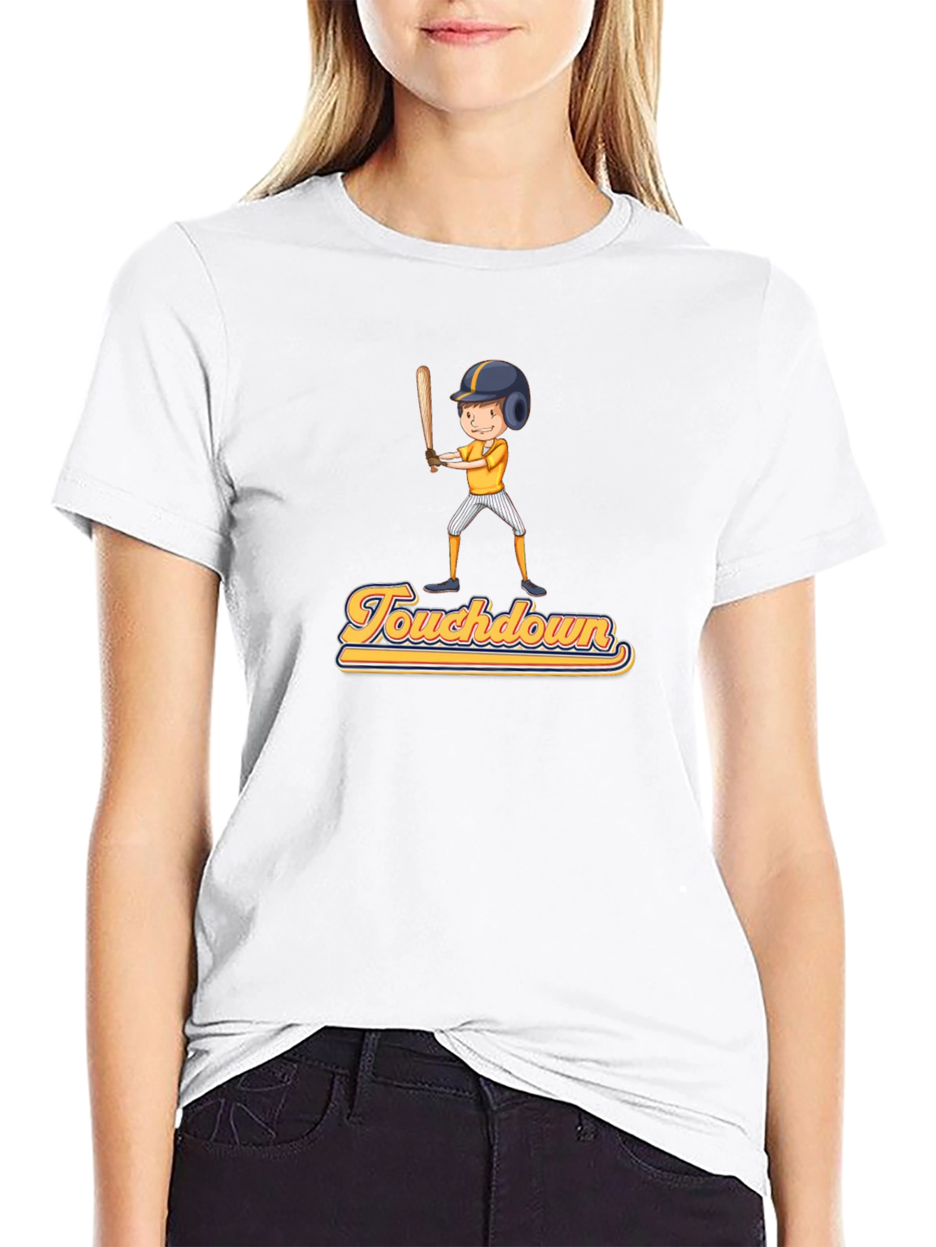 Black Baseball Player T-Shirt Touchdown Black view 9