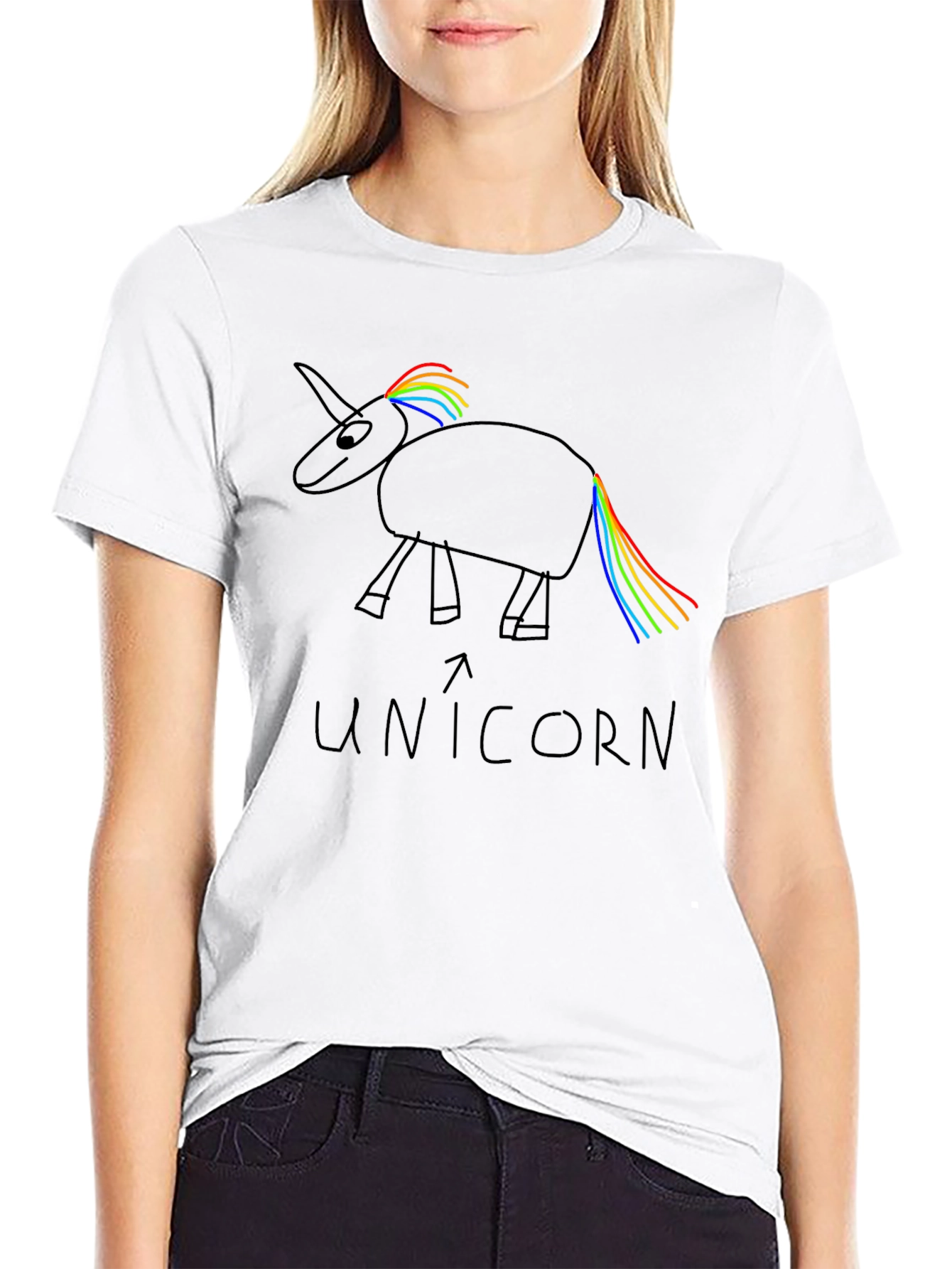 Black Funny Unicorn Graphic Tee - Black T-Shirt view 9