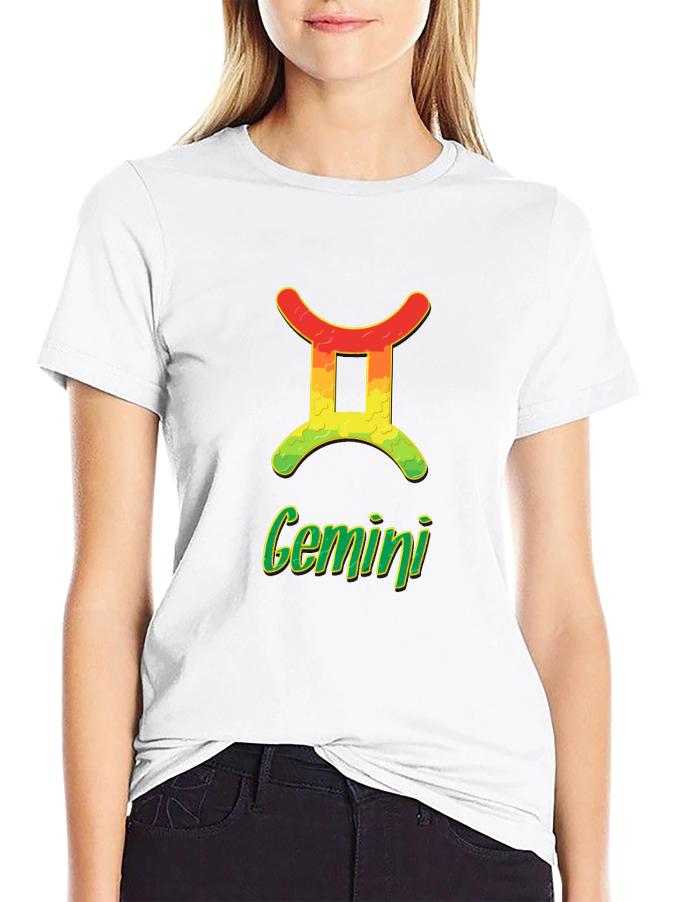 Black Gemini Zodiac Sign T-Shirt - Horoscope Tee view 9
