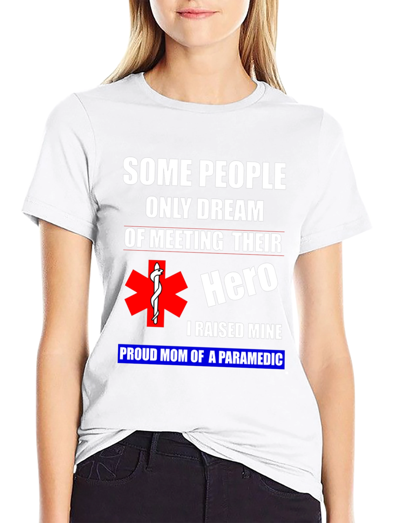 Black Proud Paramedic Mom Graphic T-Shirt view 9