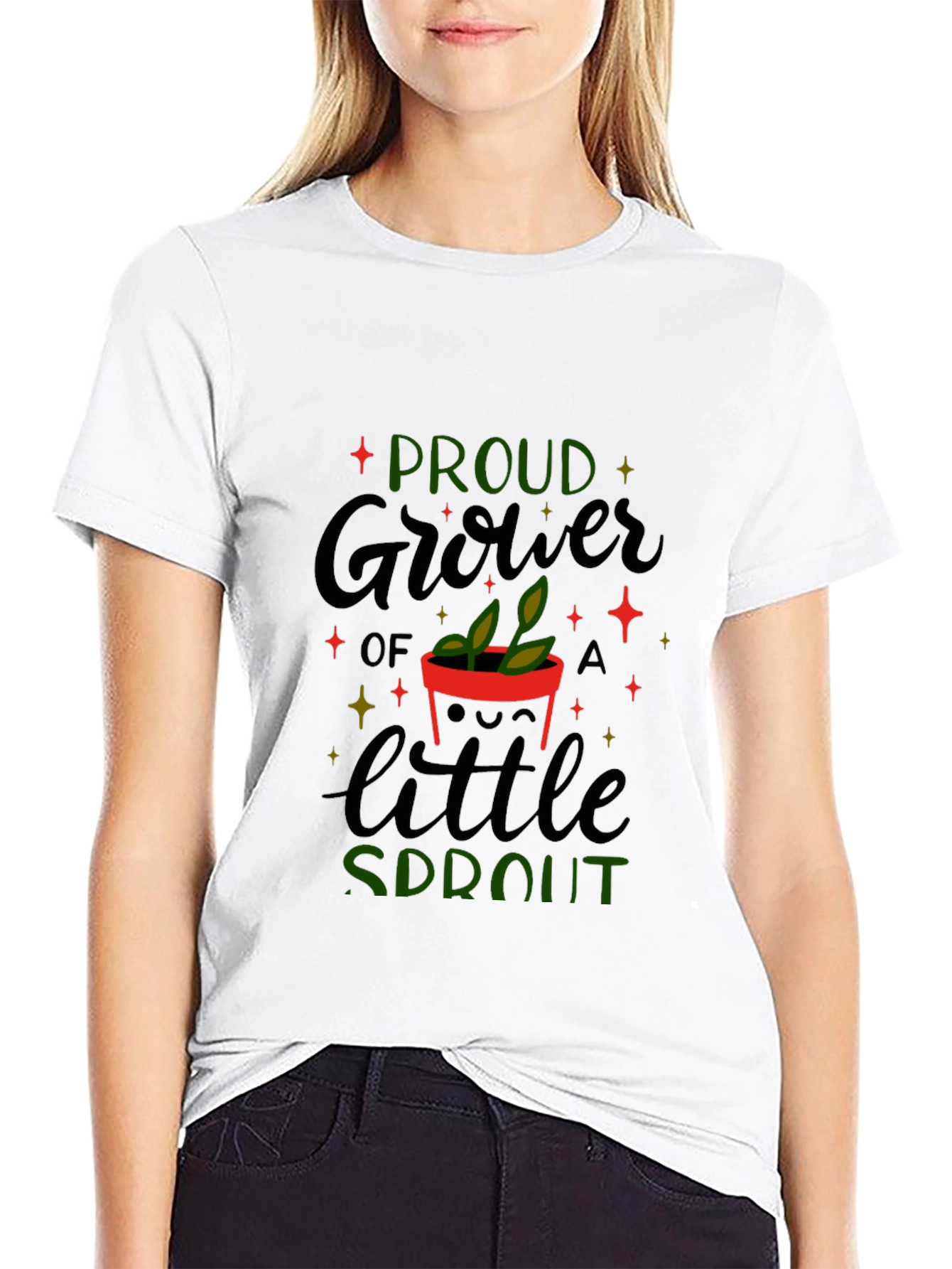 Black Proud Grower of a Little Sprout T-Shirt view 9
