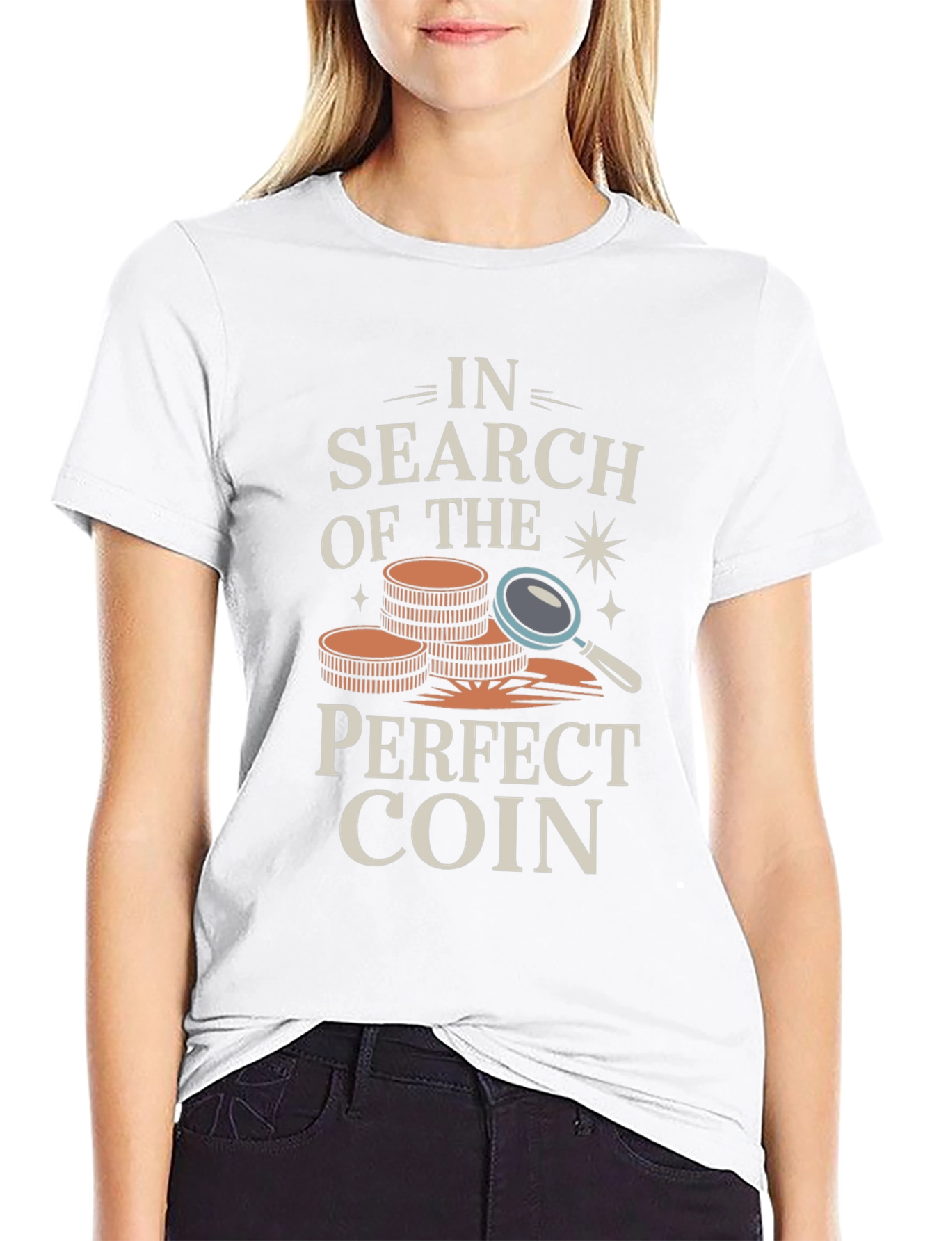 Black Coin Collector T-Shirt - In Search of The Perfect Coin view 9