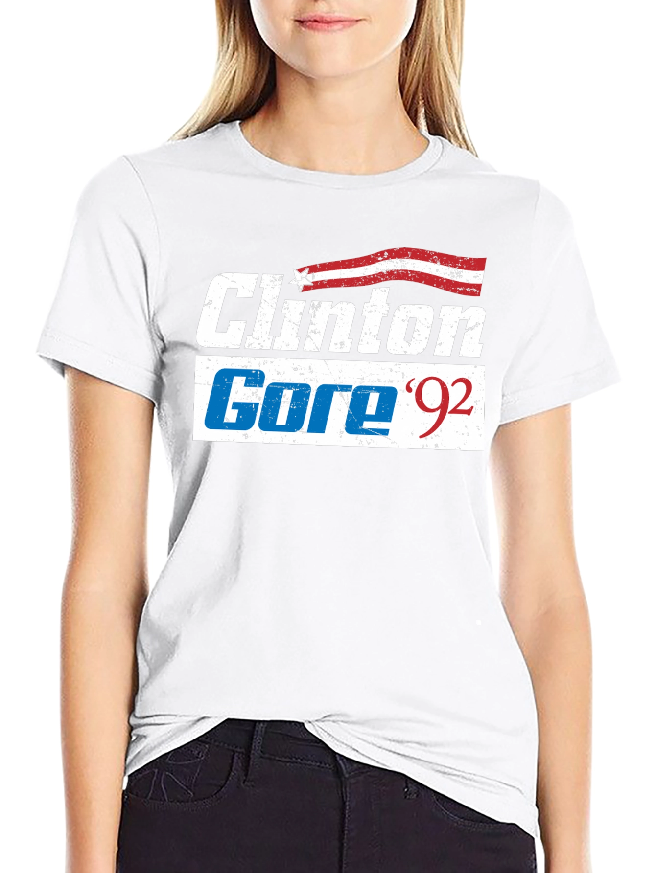 Black Clinton Gore '92 Retro T-Shirt view 9