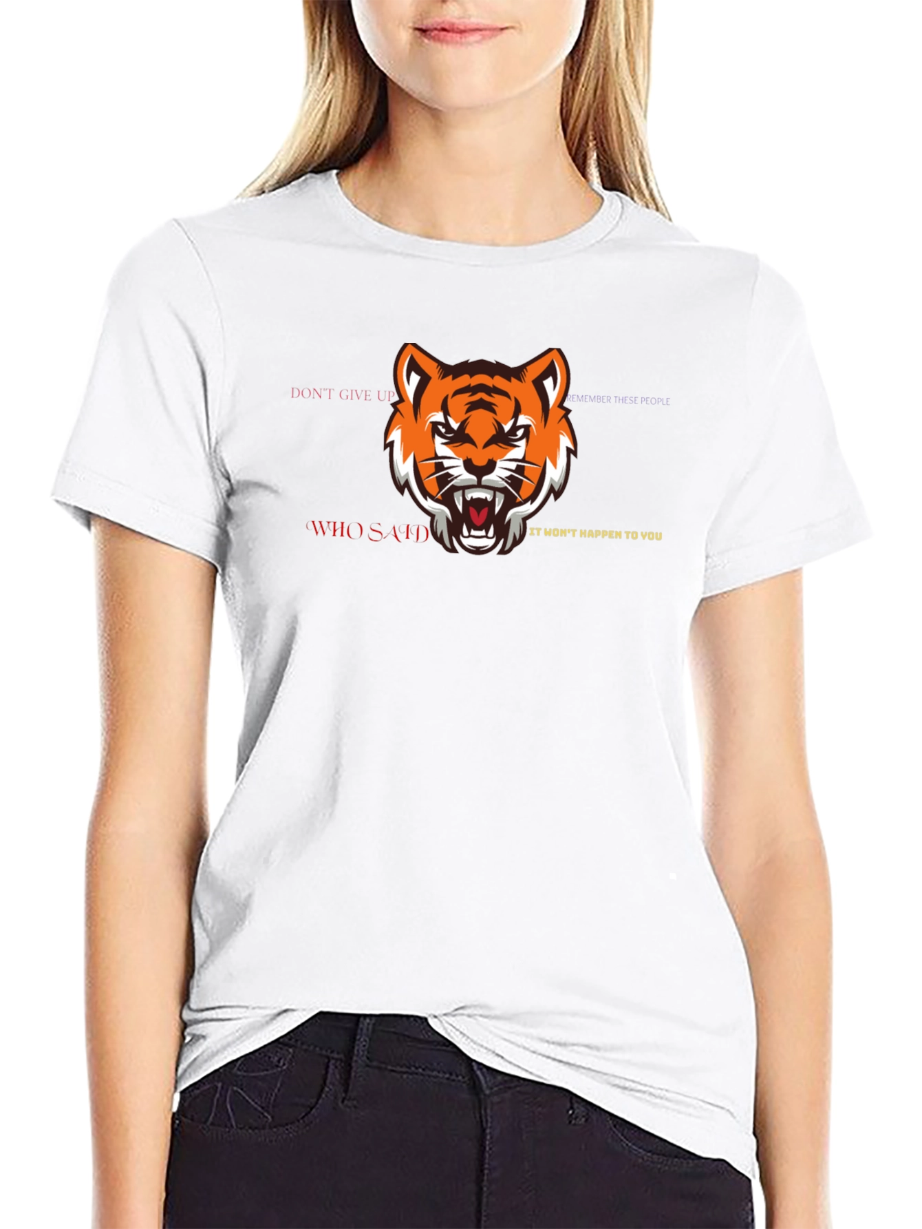 Black Tiger Graphic Black T-Shirt - Motivational Quote view 9