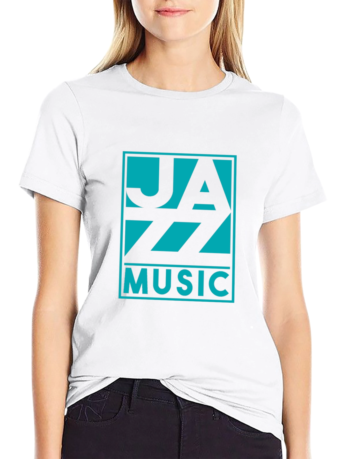 Black Jazz Music Graphic Tee - Black Cotton T-Shirt view 9