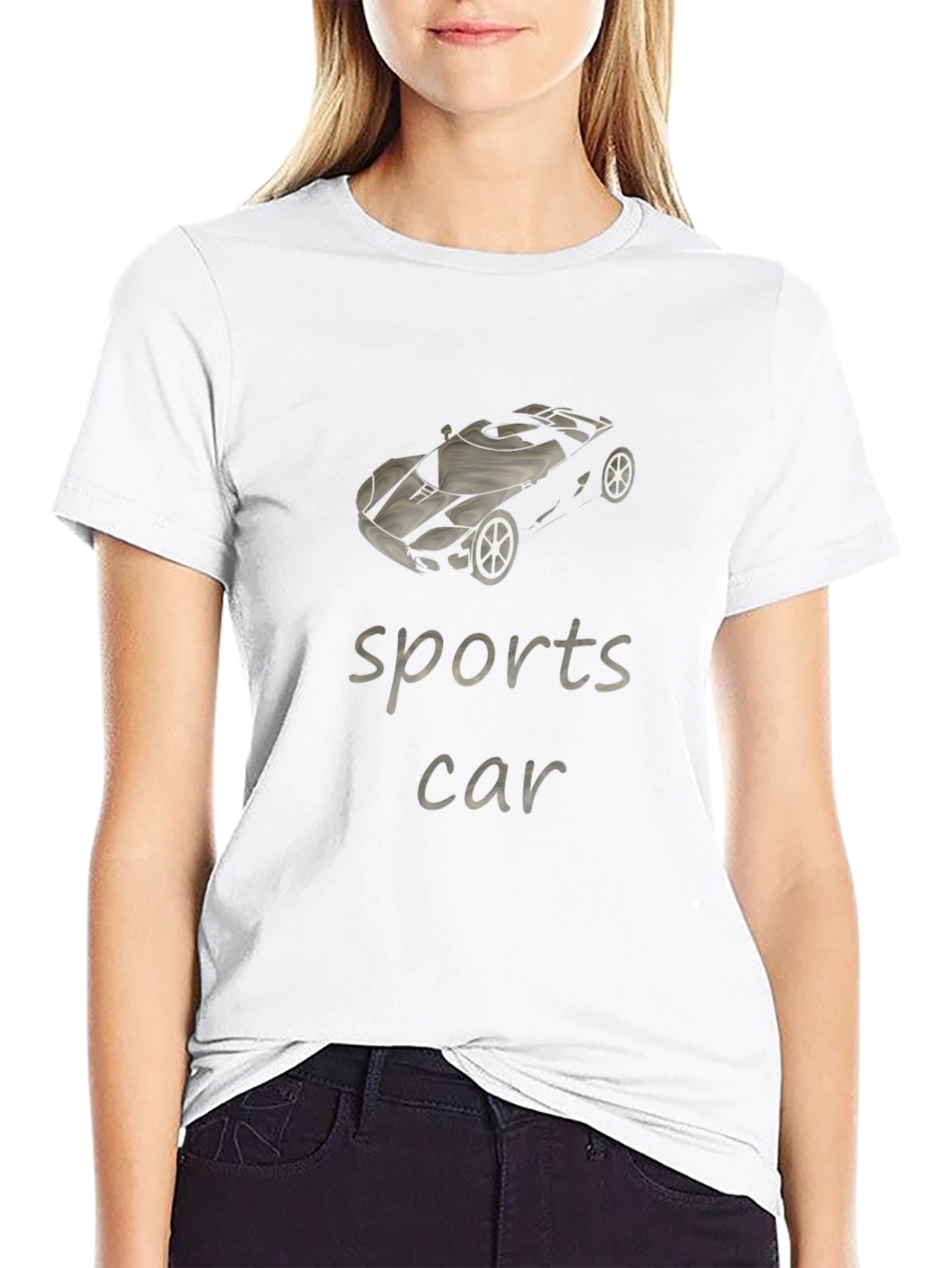 Black Stylish Black Sports Car Graphic Tee view 9