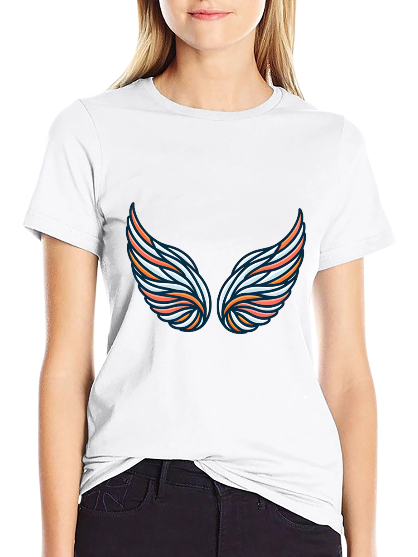 Black Wing Graphic Black T-Shirt view 9