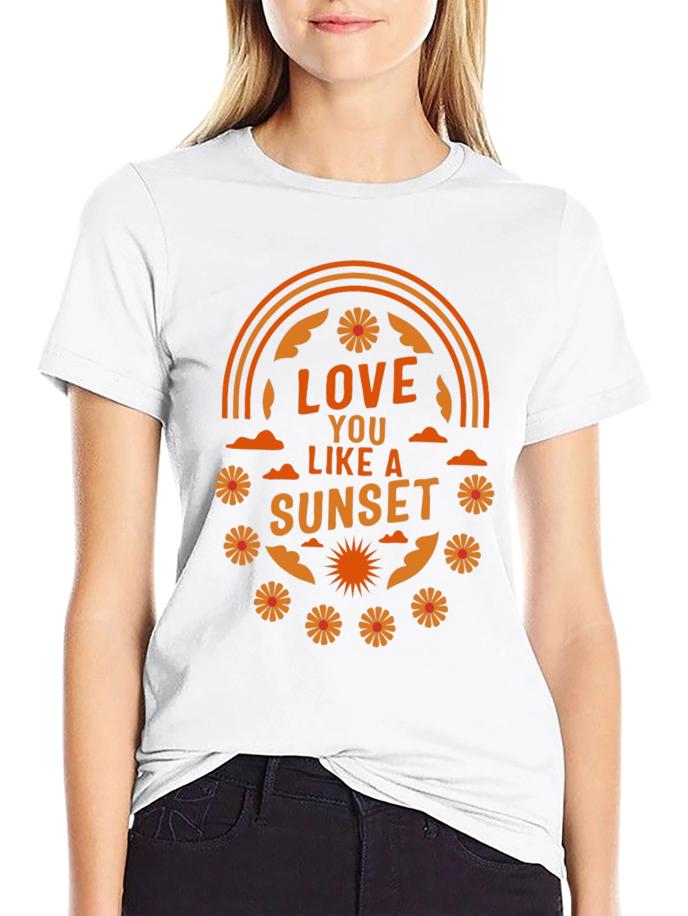 Black Love You Like a Sunset Graphic T-Shirt - Black view 9
