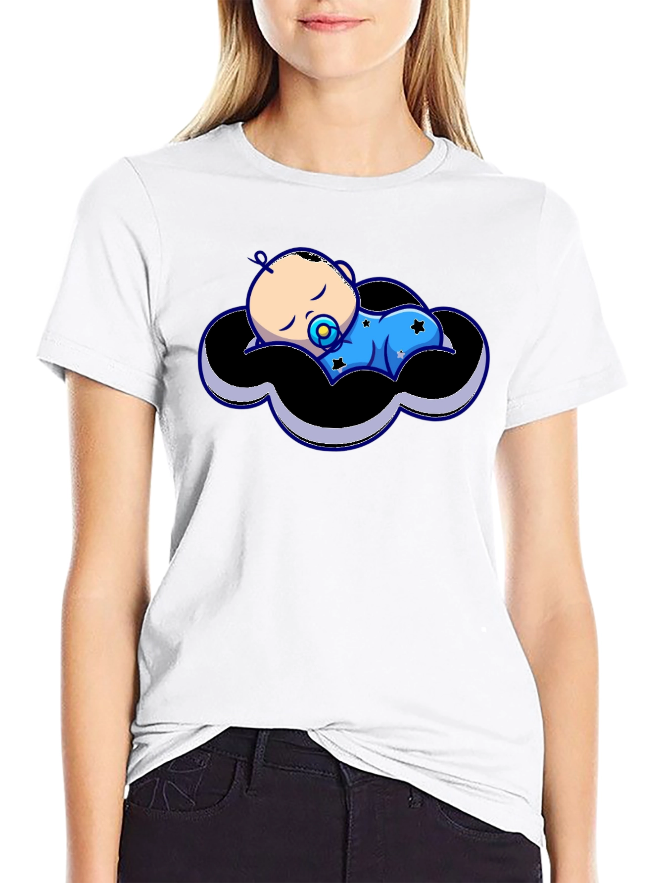 Black Baby Cloud Graphic Tee - Black view 9