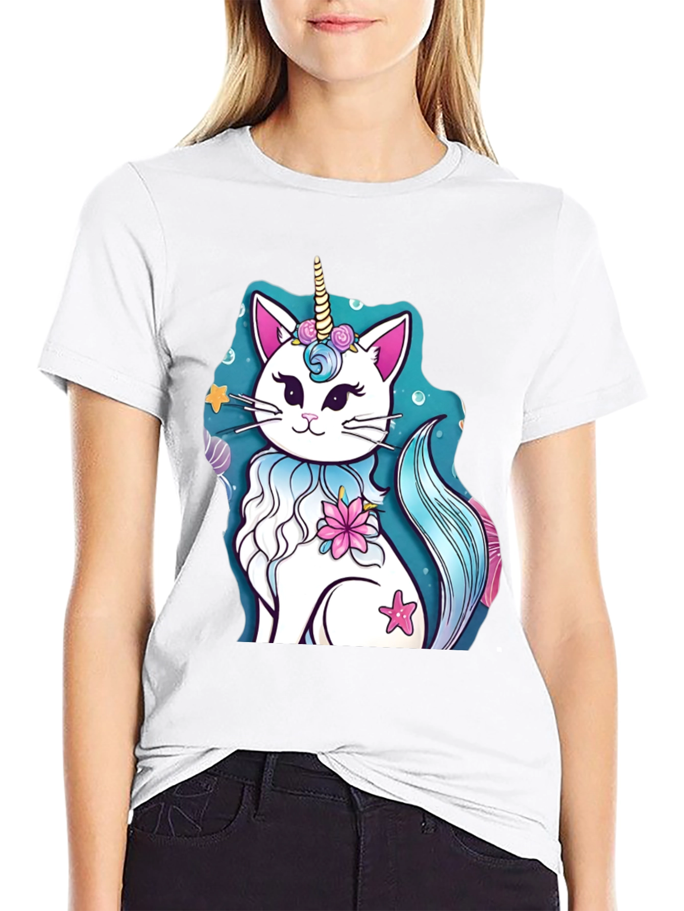 Black Unicat T-Shirt - Cat Unicorn Design view 9