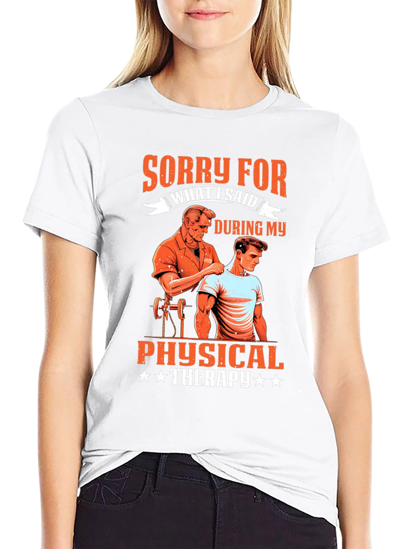 Black Funny Physical Therapy T-Shirt - Sorry For What I Said view 9