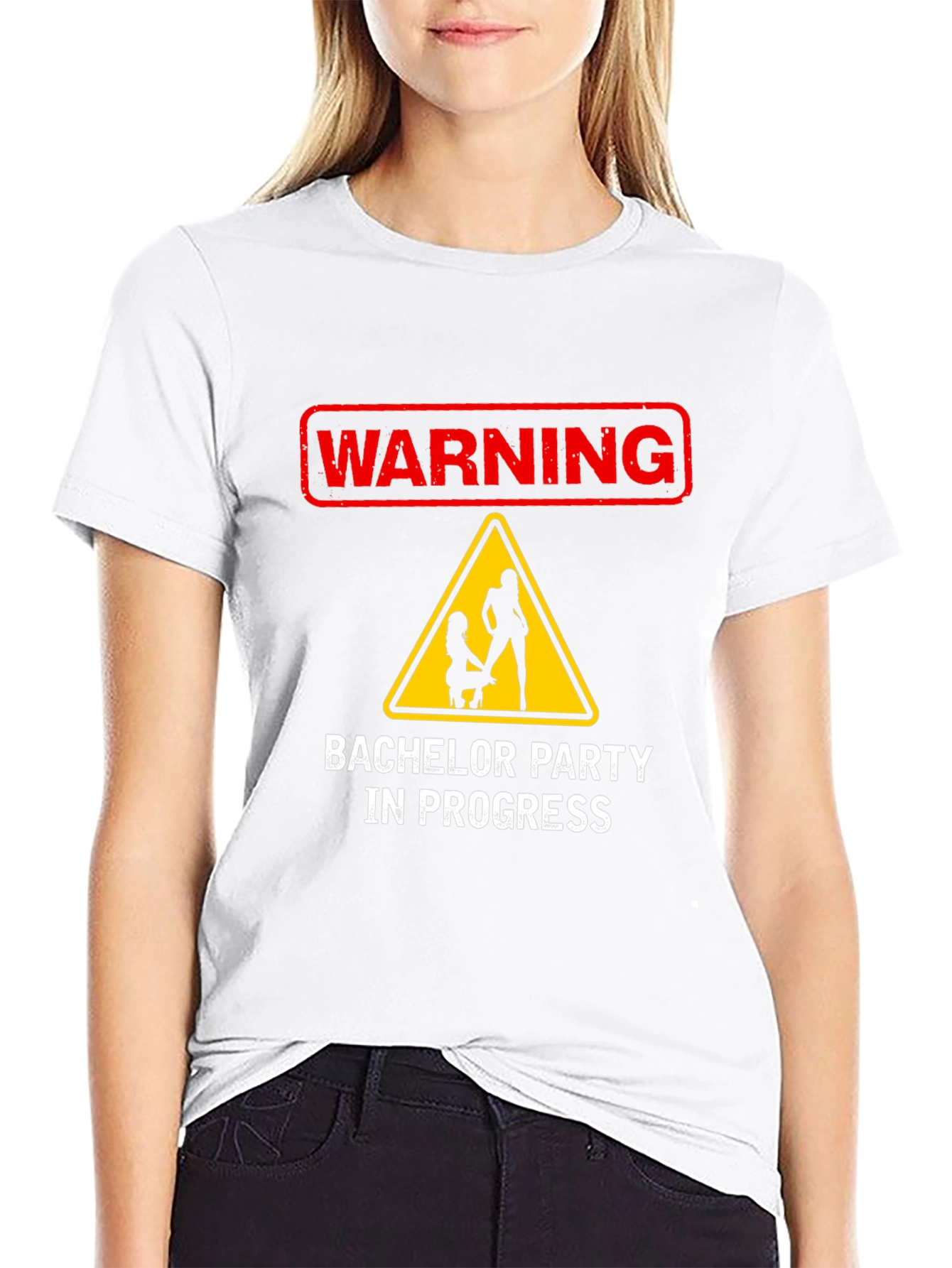Black Warning: Bachelor Party in Progress T-Shirt view 9