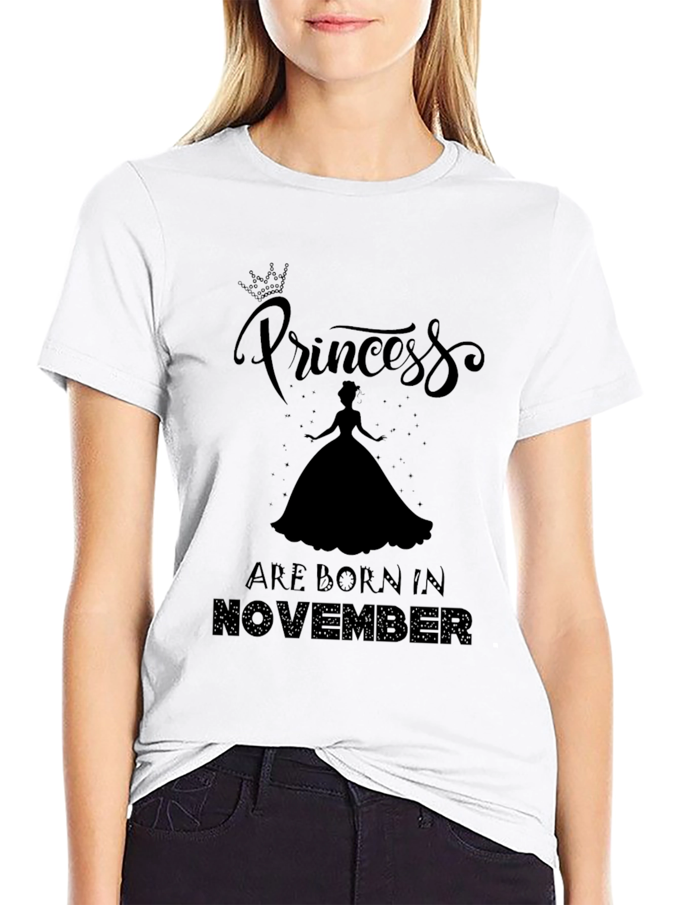 Black Princess Born in November T-Shirt view 9