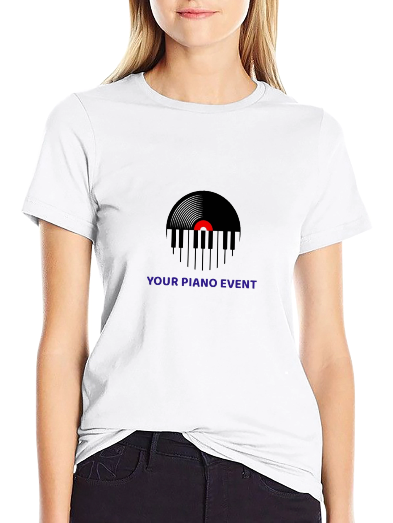 Black Your Piano Event Black Graphic T-Shirt view 9