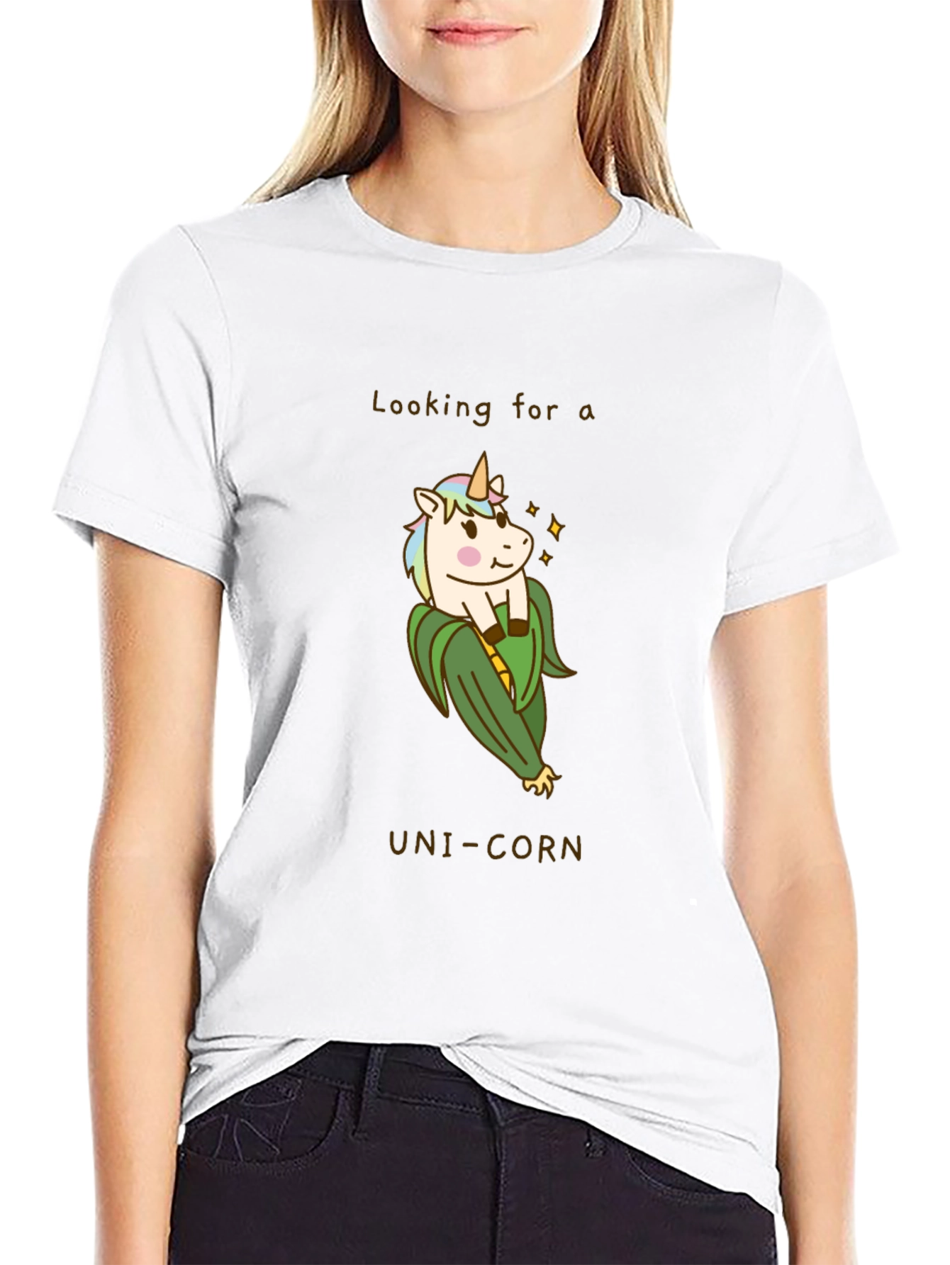 Black Uni-Corn T-Shirt - Funny Unicorn Corn Pun Tee view 9