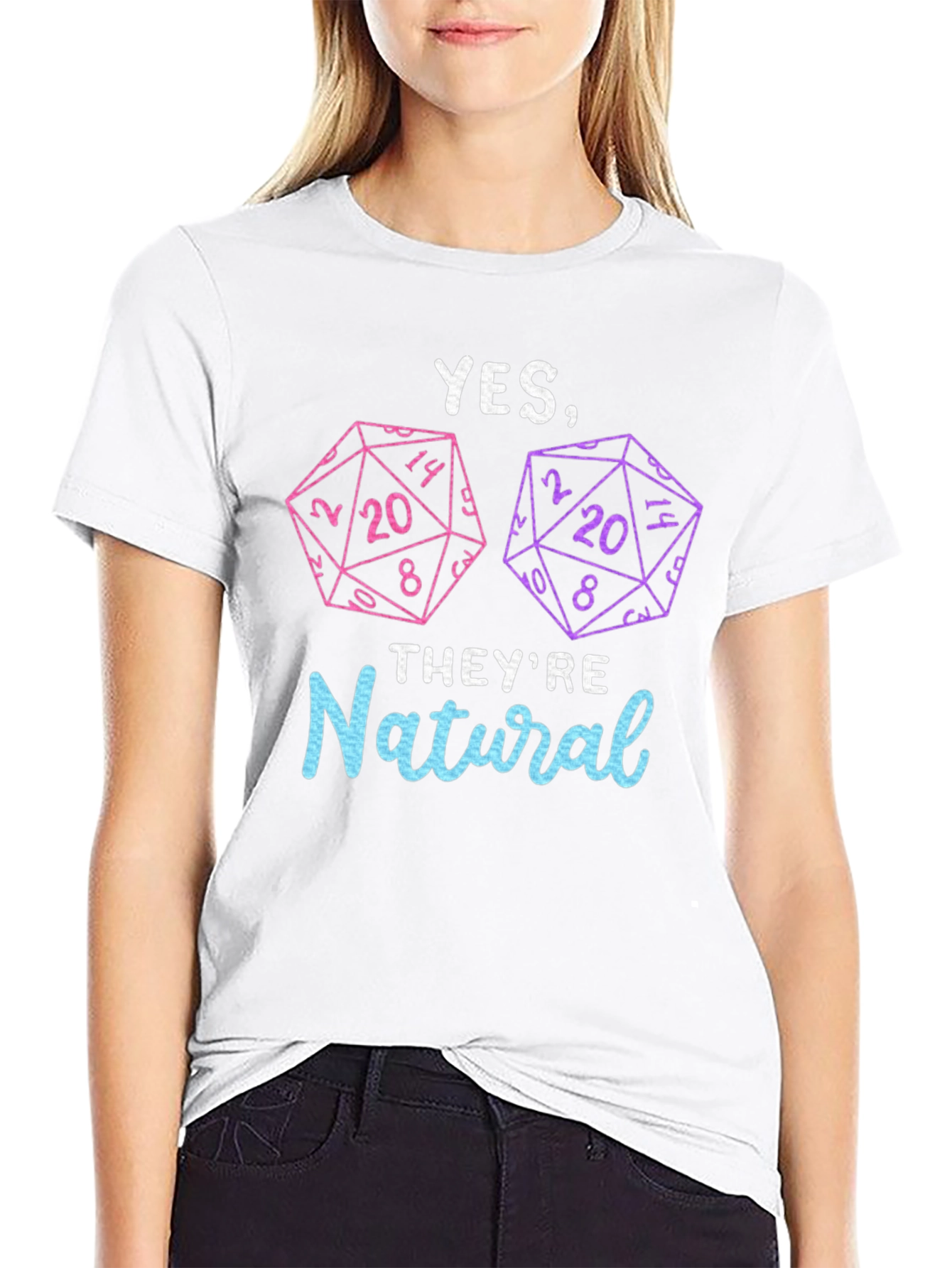 Black Natural 20 Dice T-Shirt | Dungeons and Dragons view 9