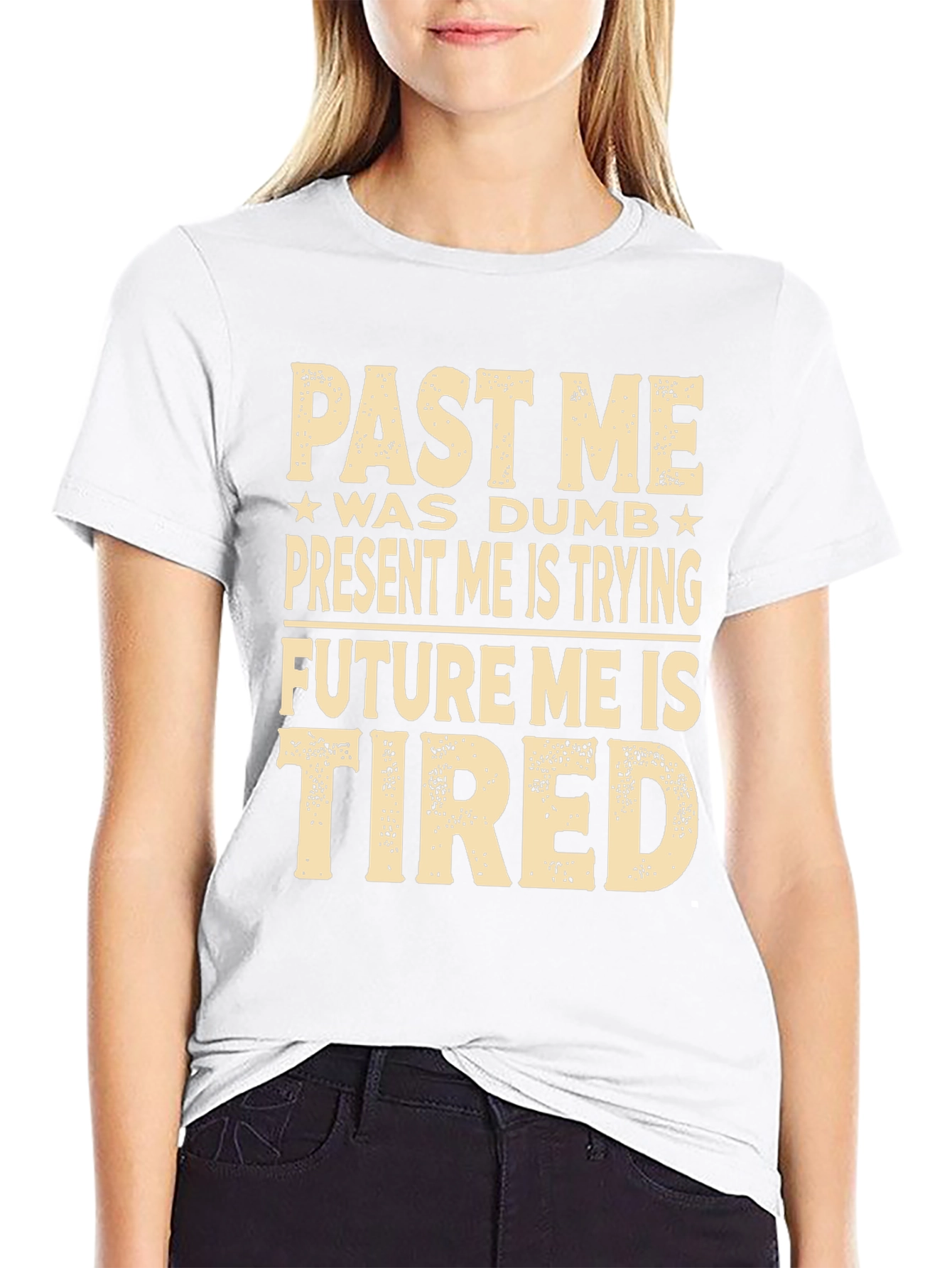 Black Funny Past, Present, Future Me Graphic T-Shirt view 9