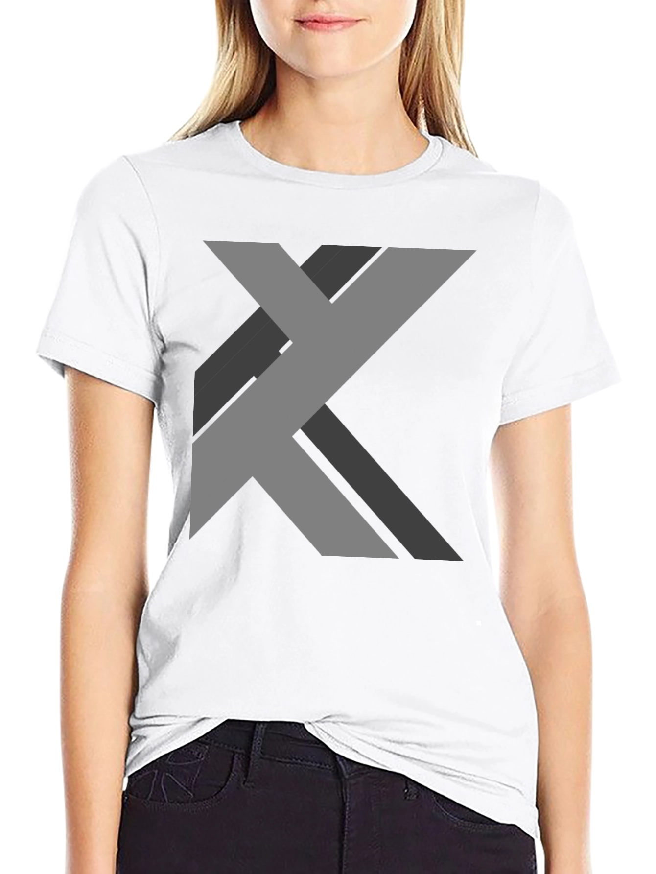 Black Modern Abstract Graphic T-Shirt - Black view 9