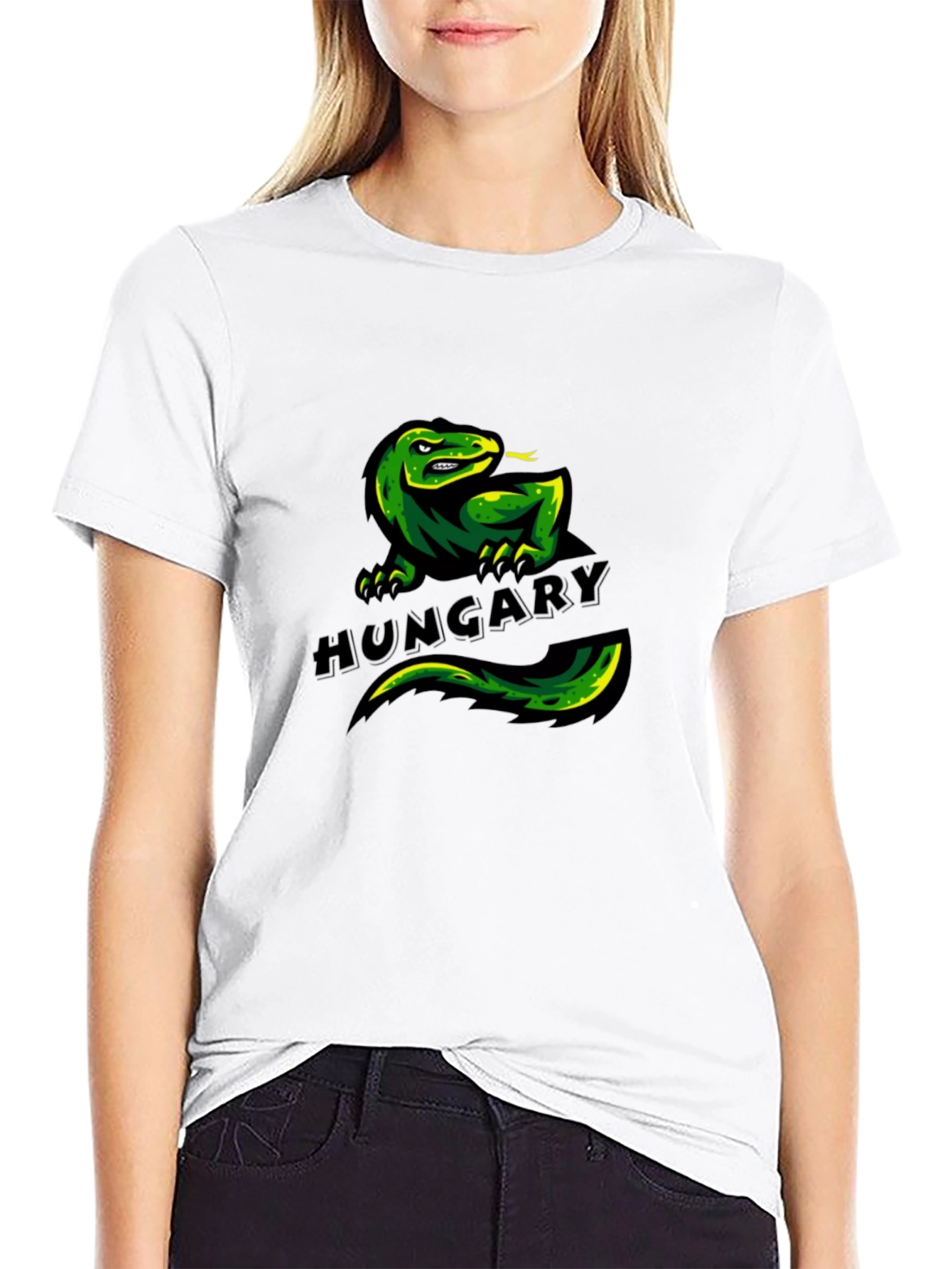 Black Hungary Lizard Graphic T-Shirt - Unique Design view 9