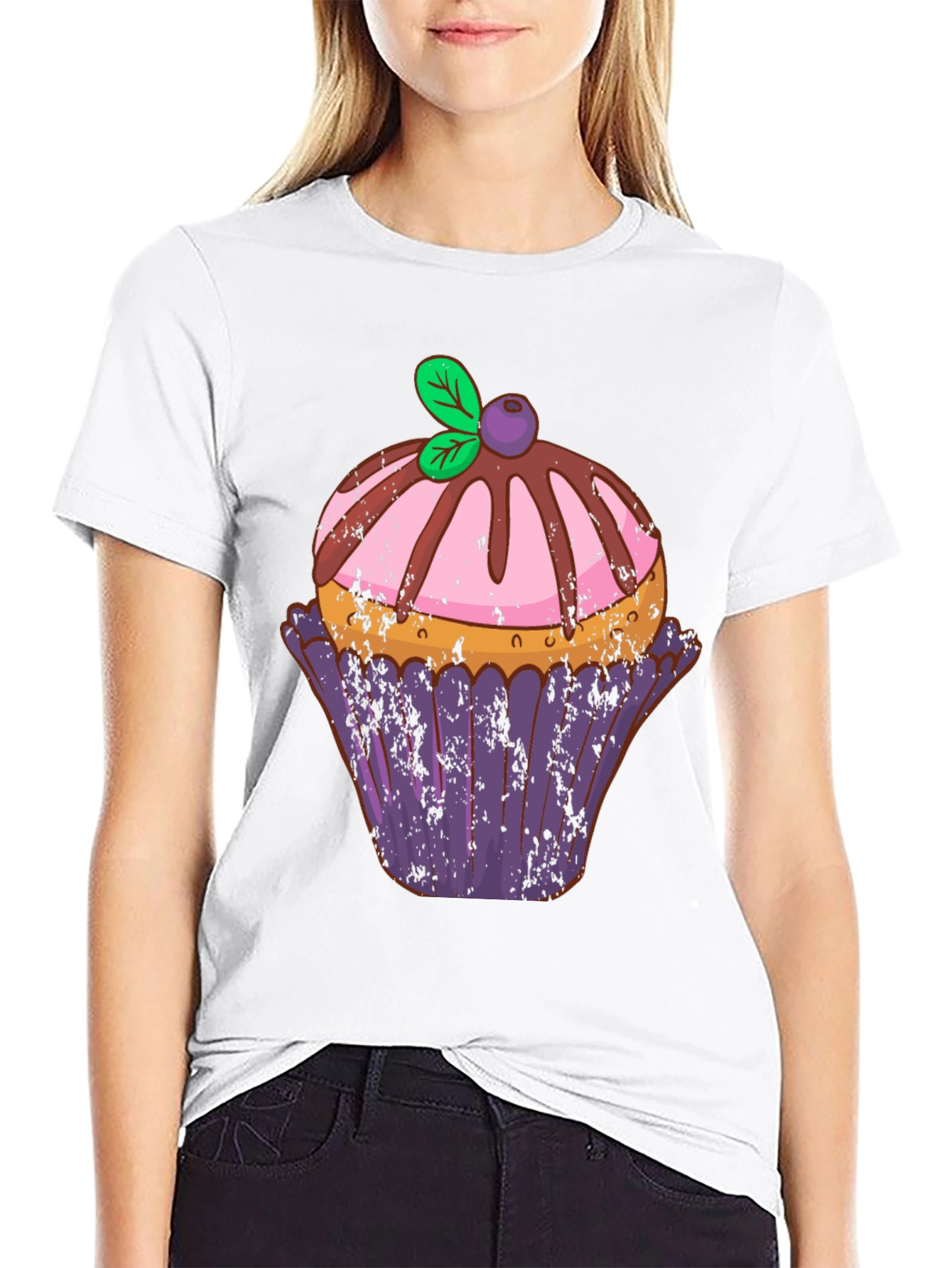 Black Cupcake Graphic Tee - Sweet Treat Design view 9