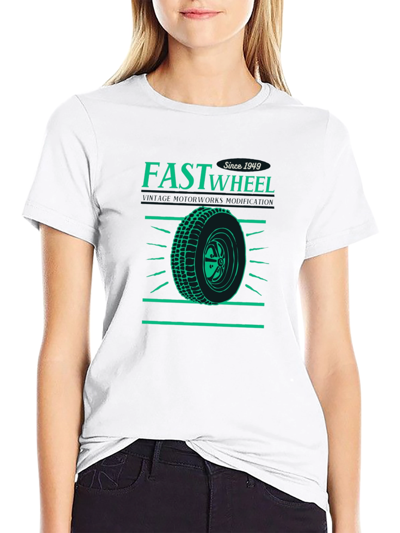 Black Vintage Fast Wheel Graphic Tee view 9