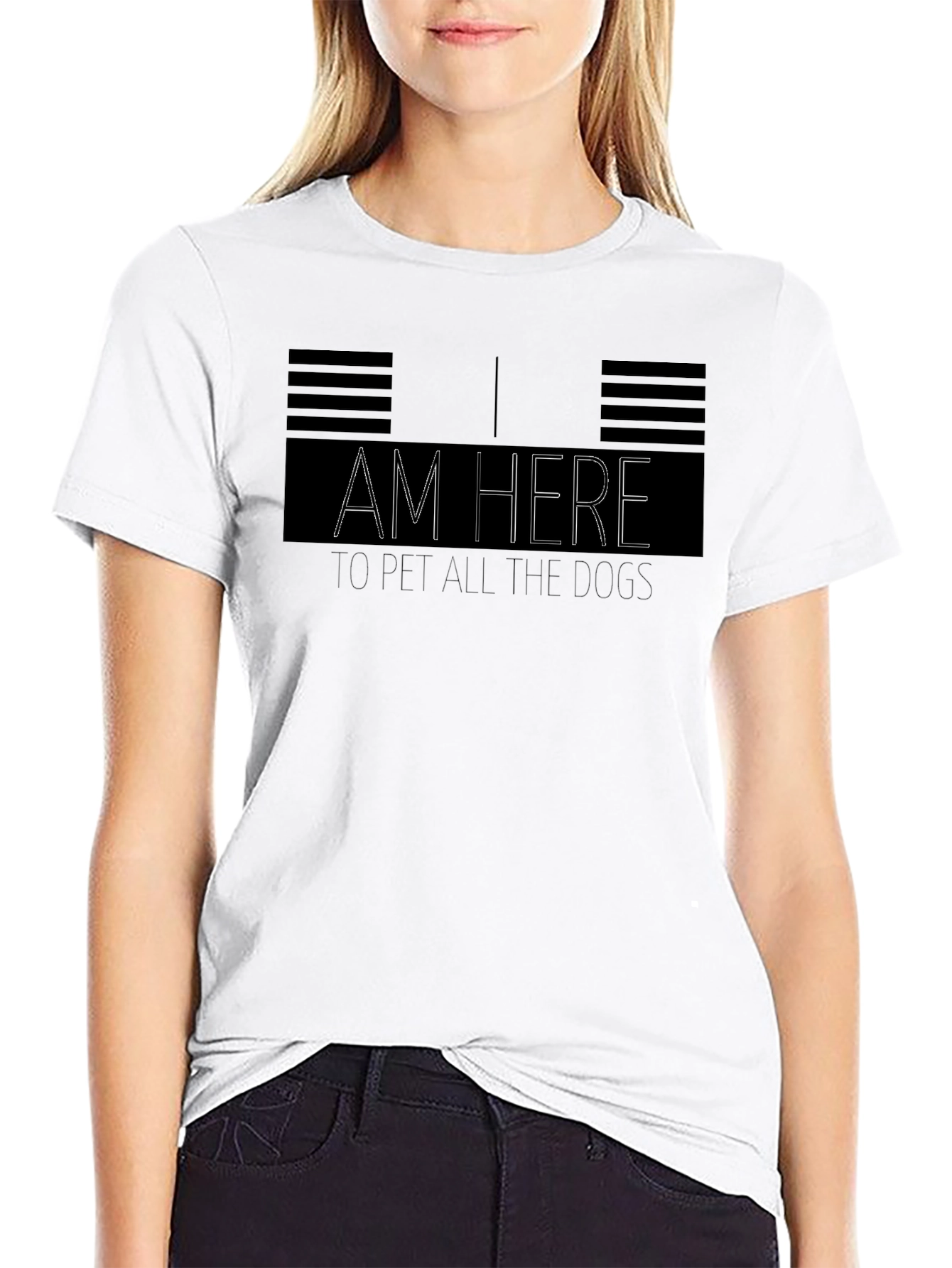 Black I Am Here to Pet All the Dogs T-Shirt view 9