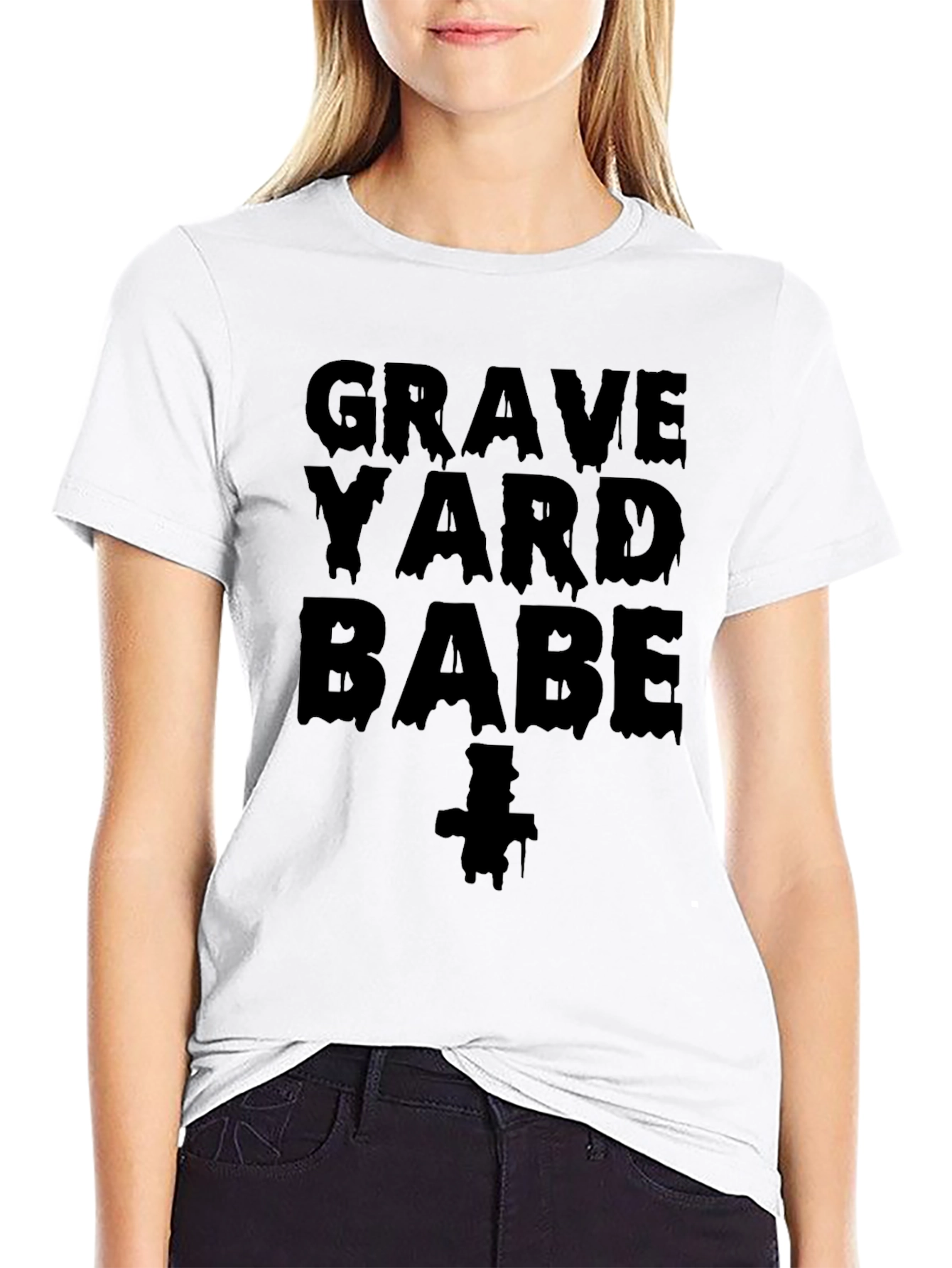 Black Graveyard Babe Graphic Tee - Black view 9