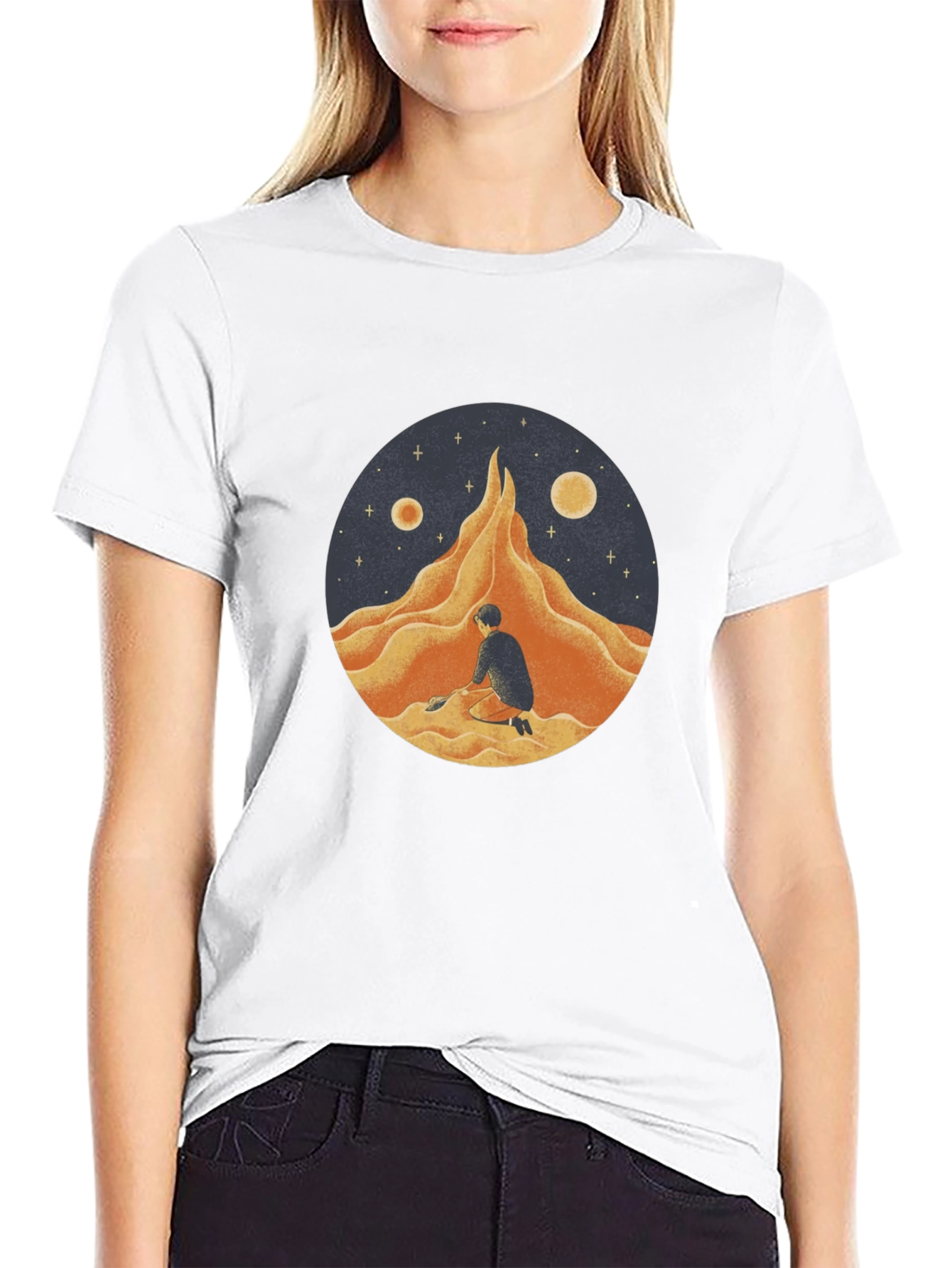 Black Lunar Dreamscape Graphic Tee view 9