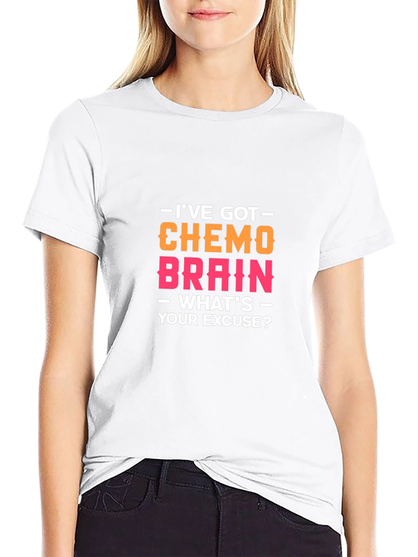 Black Chemo Brain Funny Graphic T-Shirt view 9