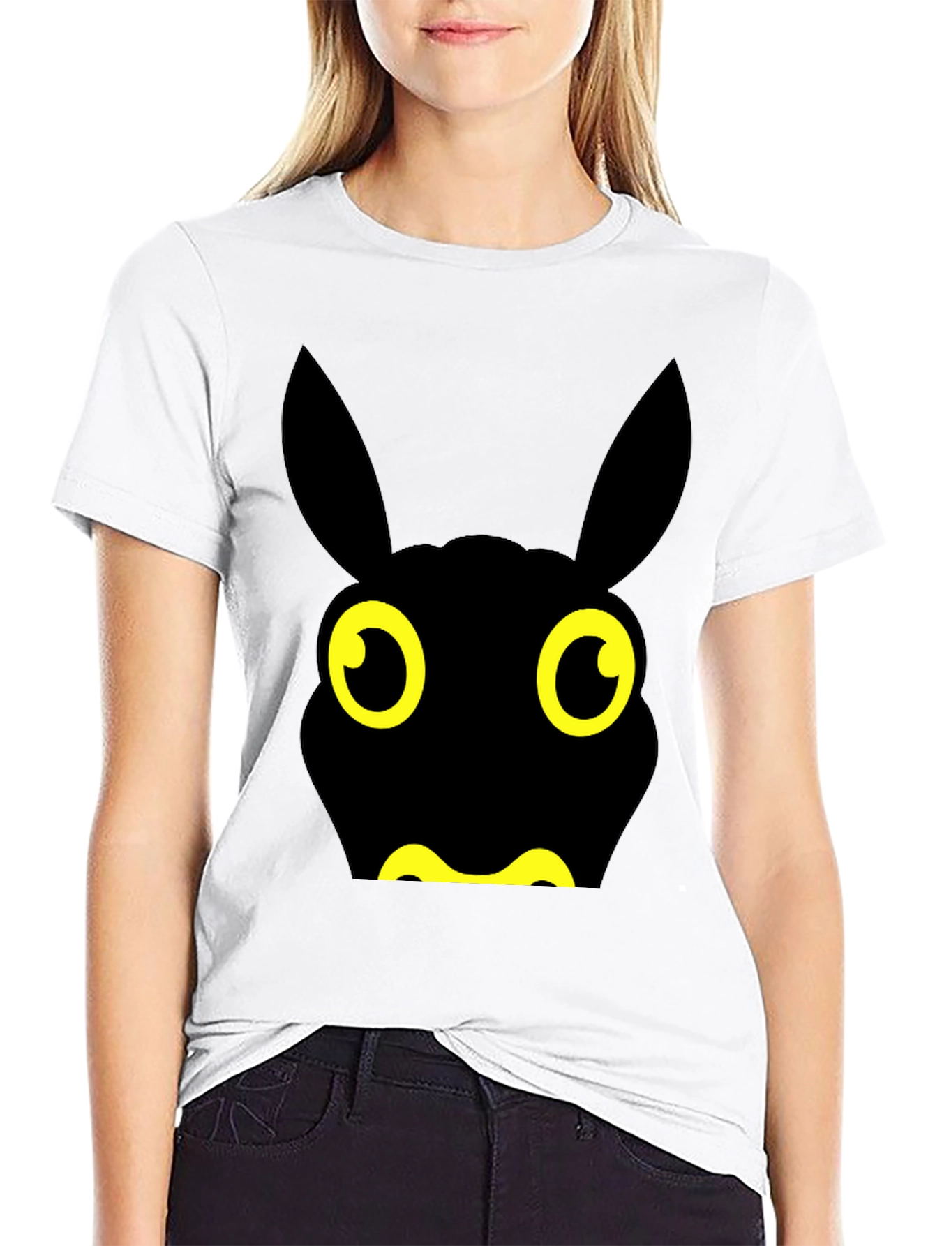 Black Fun Black Cartoon Animal Graphic Tee view 9