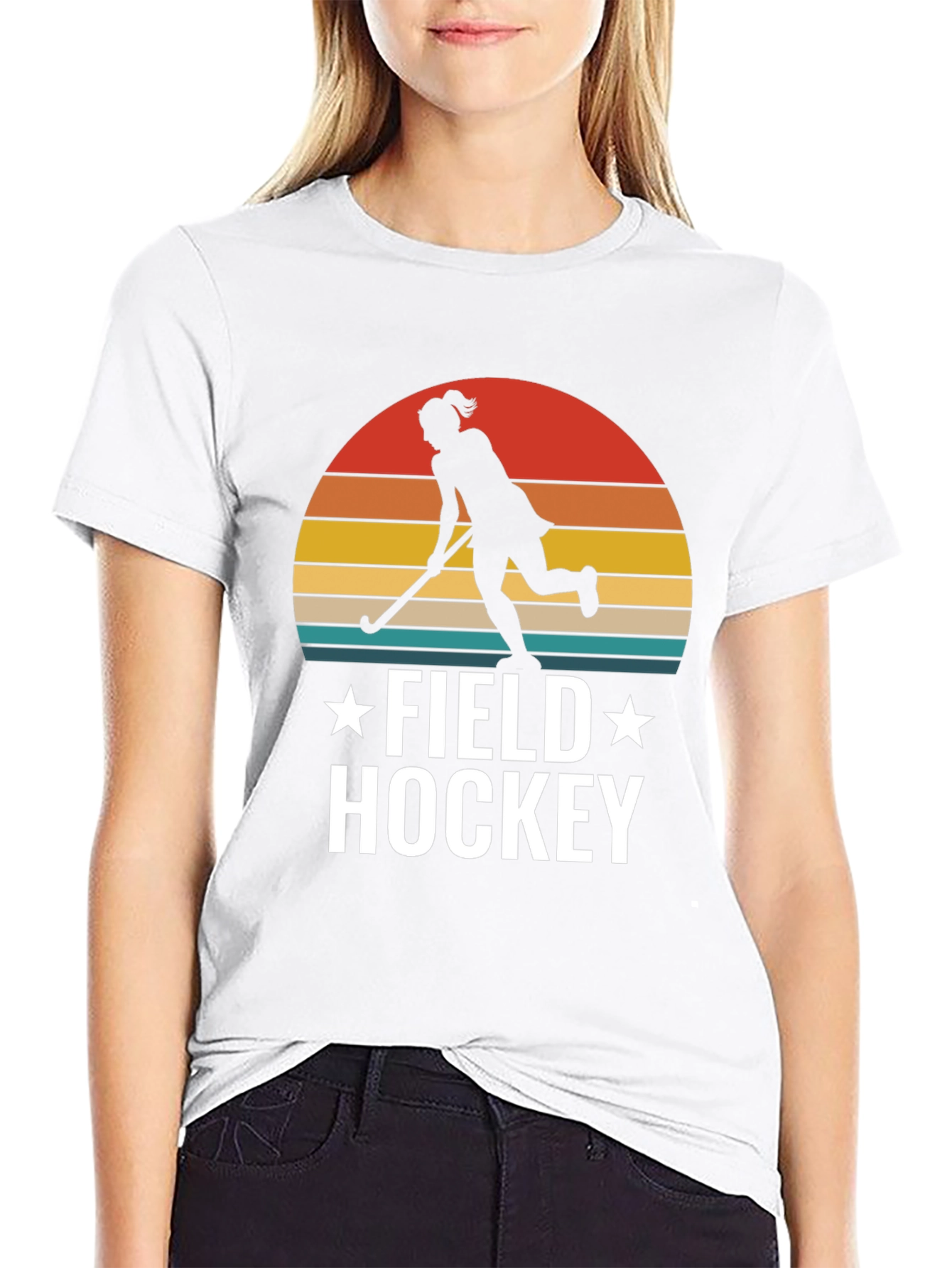 Black Field Hockey Sunset T-Shirt view 9