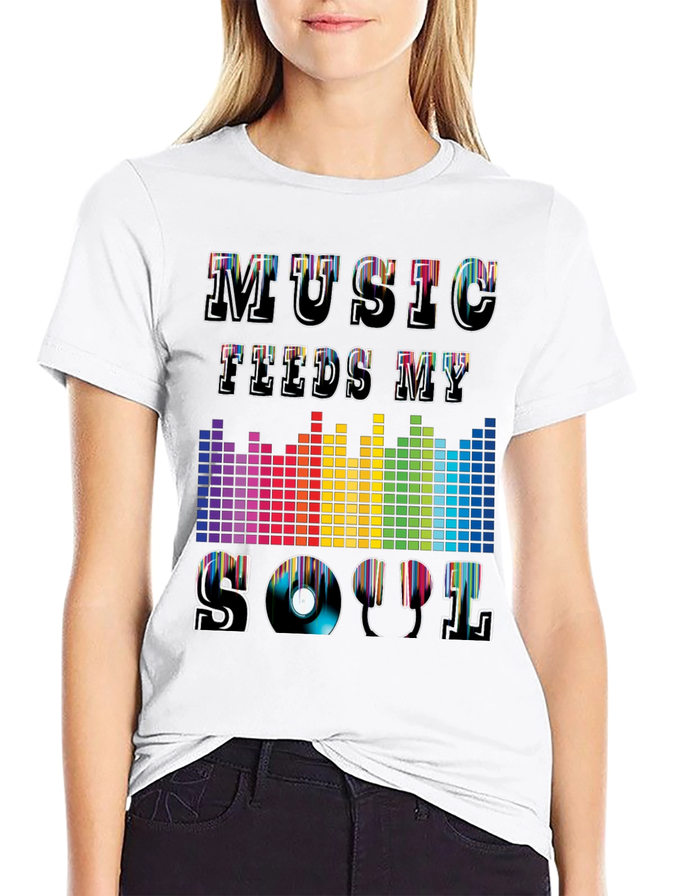 Black Music Feeds My Soul Graphic Tee view 9