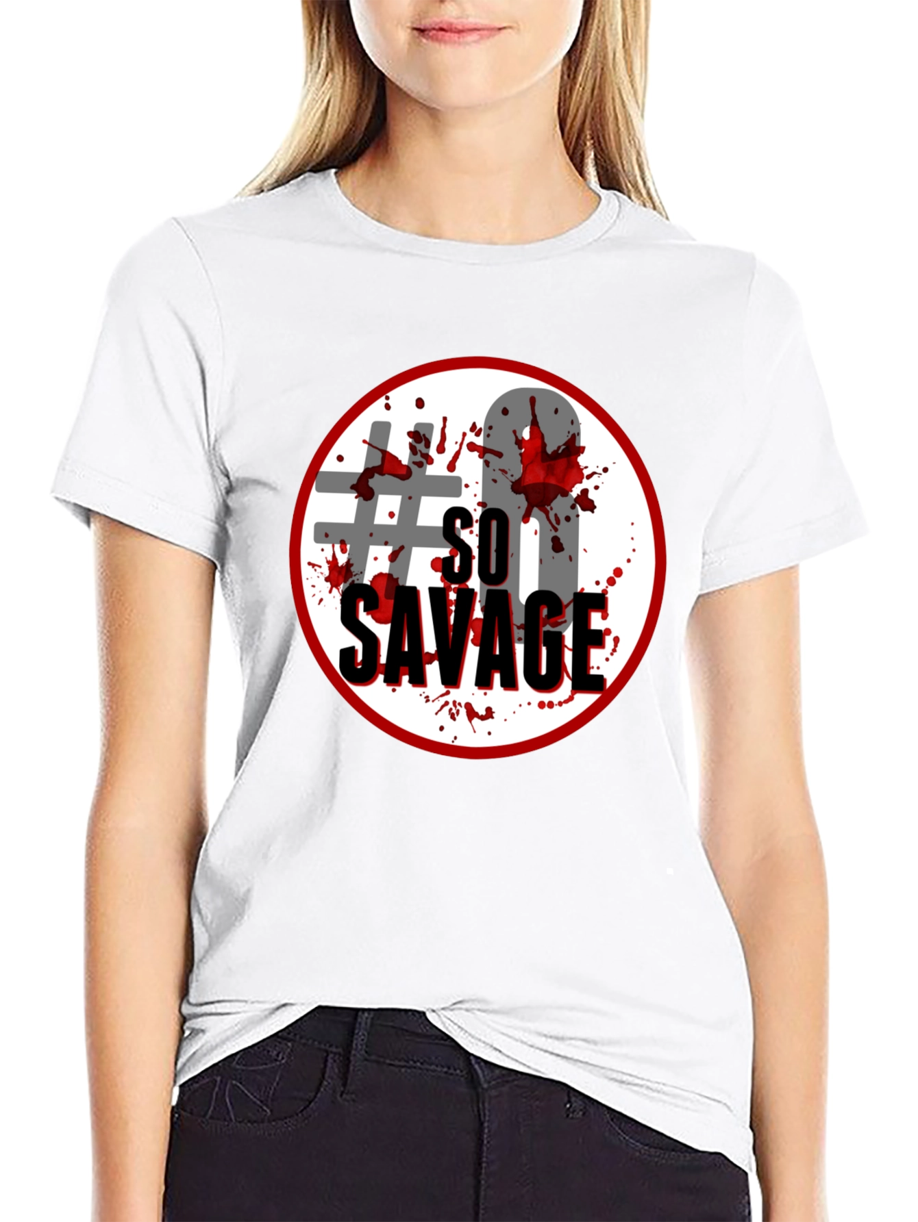 Black So Savage Graphic Tee - Black Cotton Blend view 9