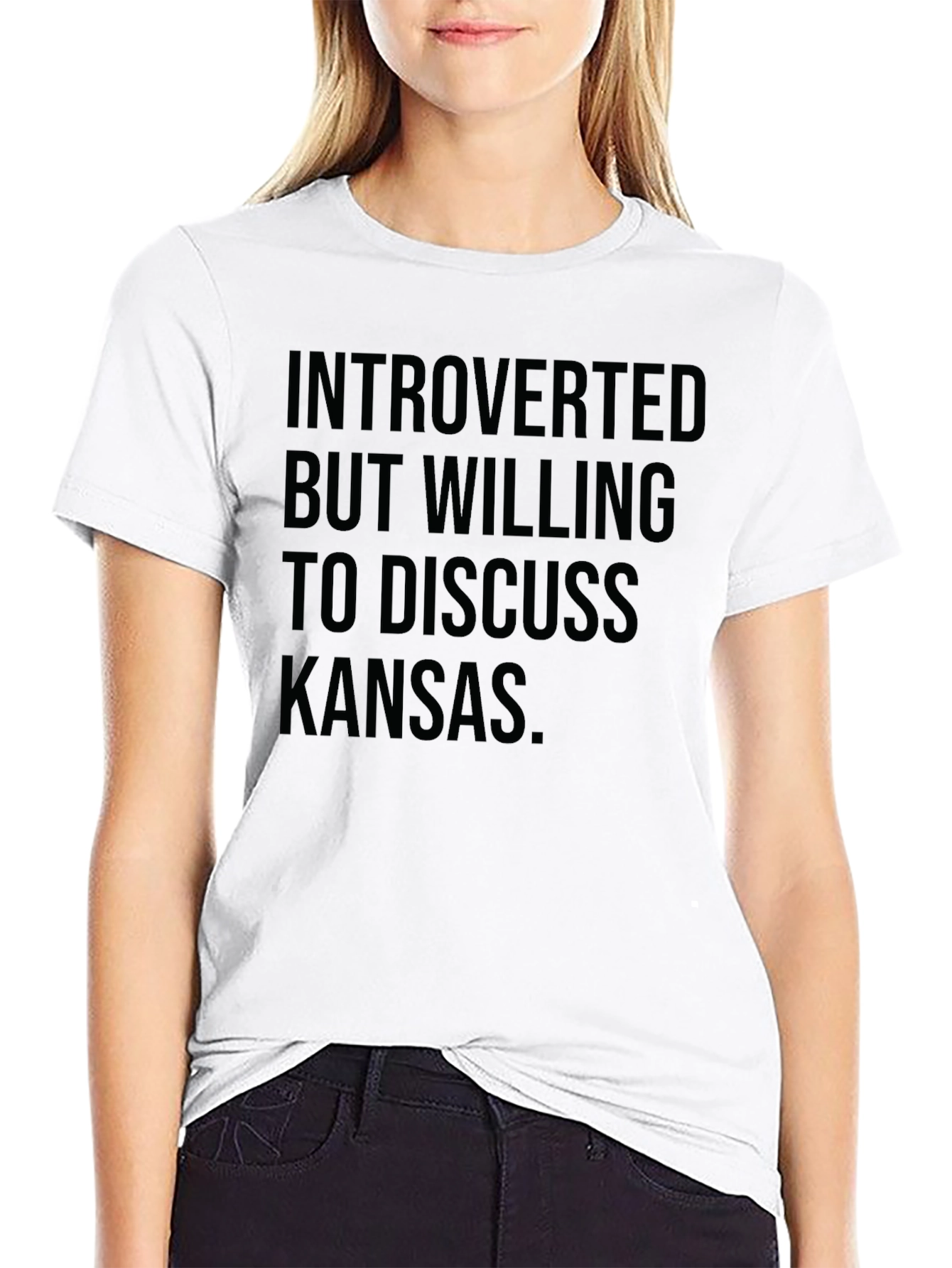 Black Introverted Kansas T-Shirt Funny Sarcastic Novelty Tee view 9