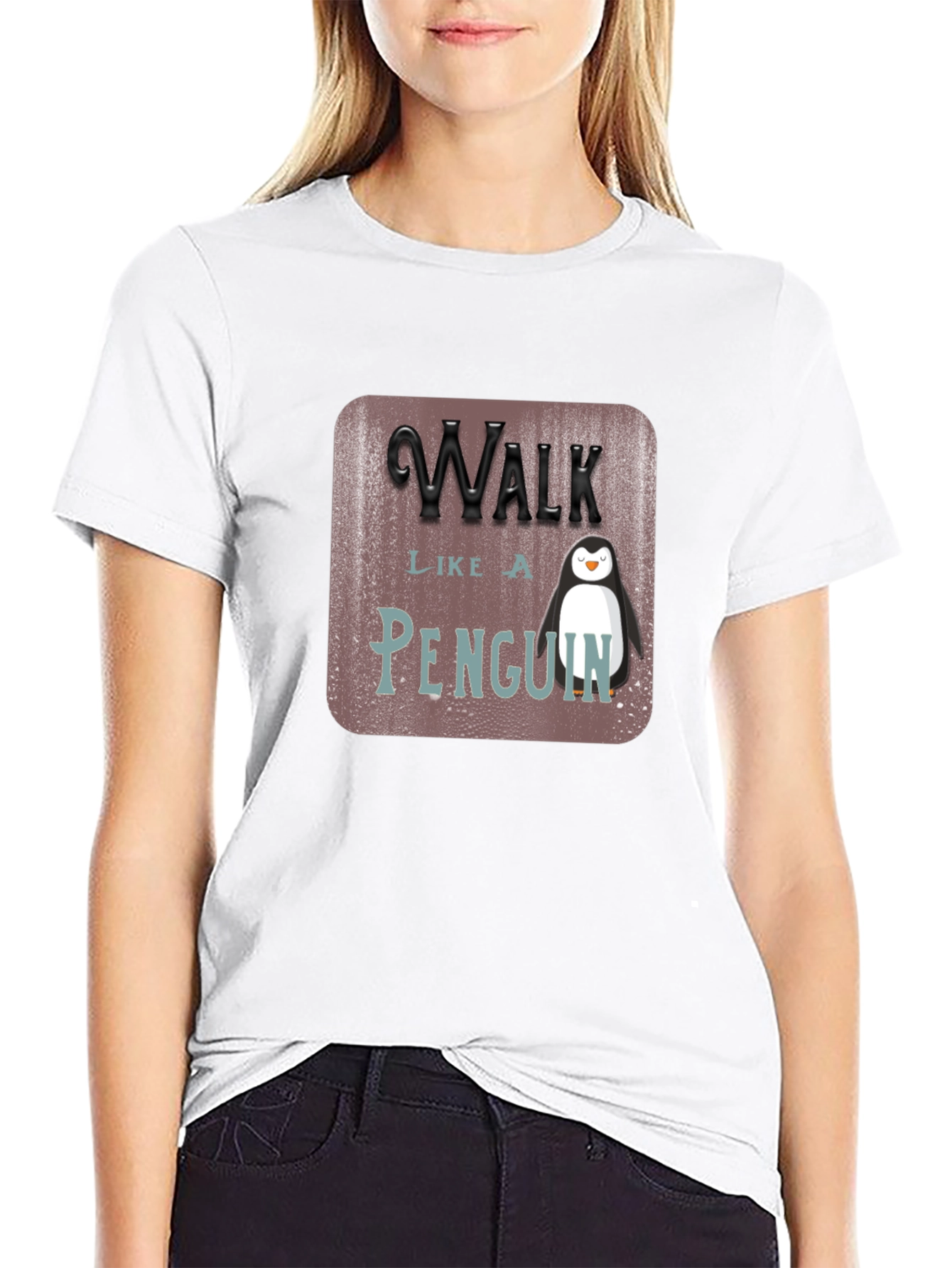 Black Walk Like a Penguin T-Shirt view 9