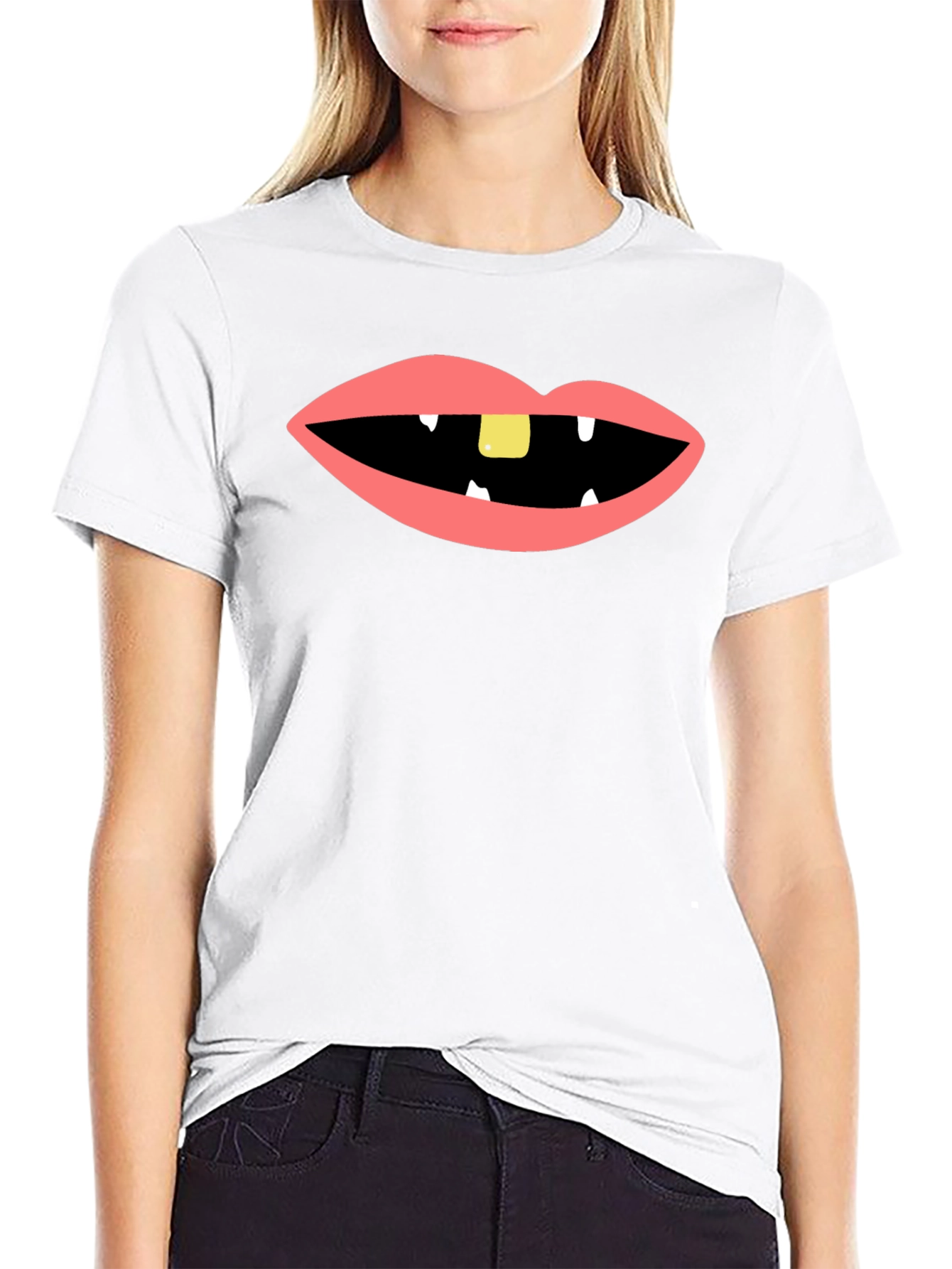 Black Funny Mouth Black T-Shirt view 9