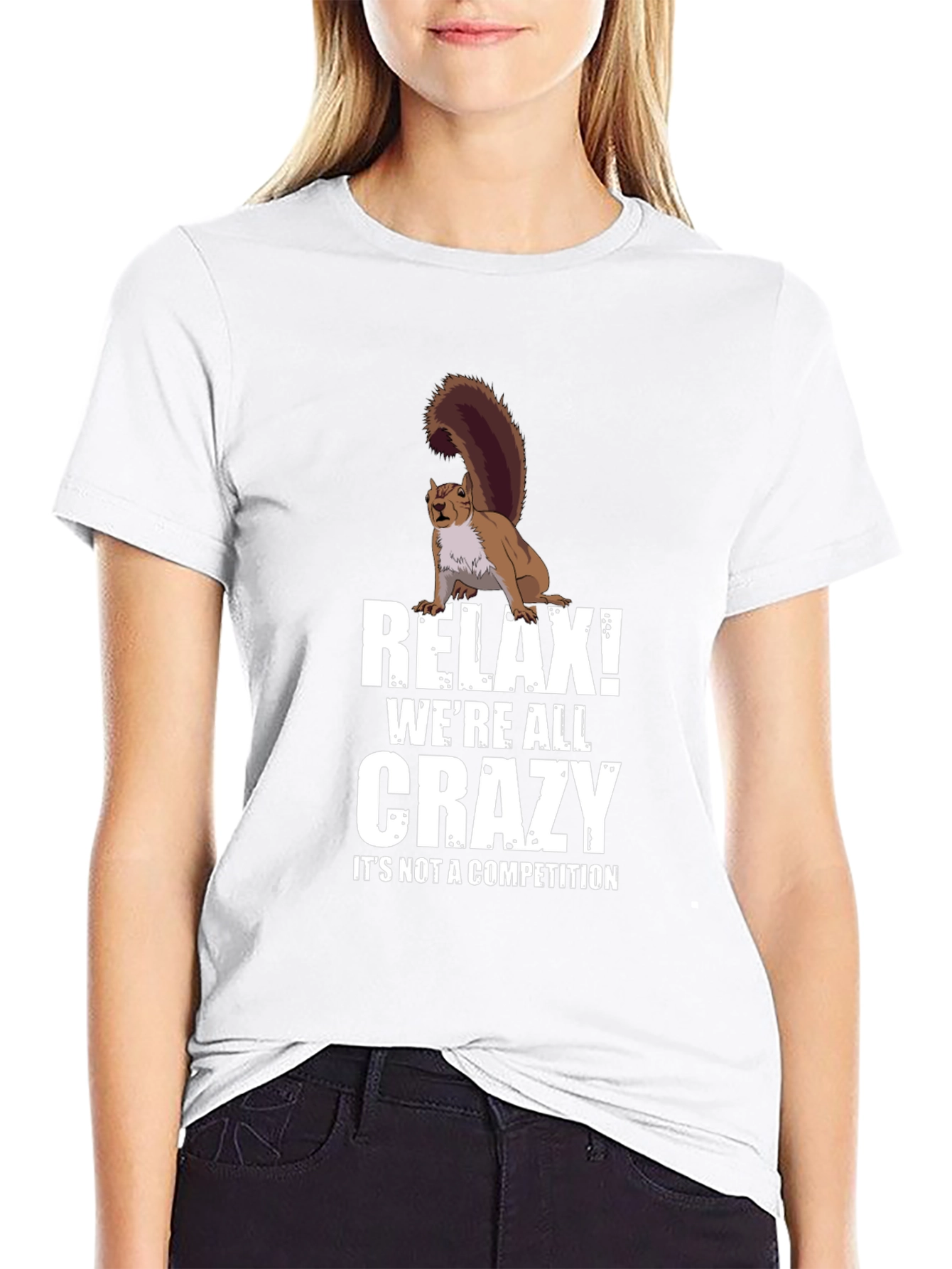 Black Relax Crazy Squirrel T-Shirt - Unisex view 9