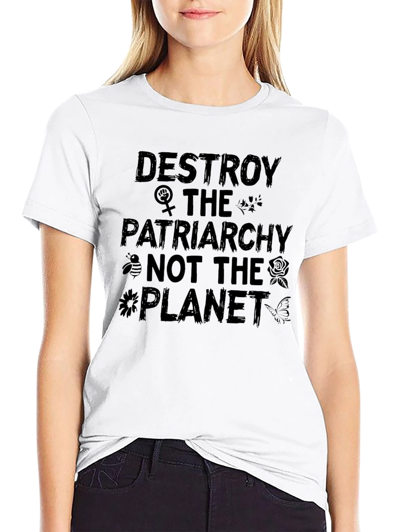 Black Destroy Patriarchy T-Shirt view 9