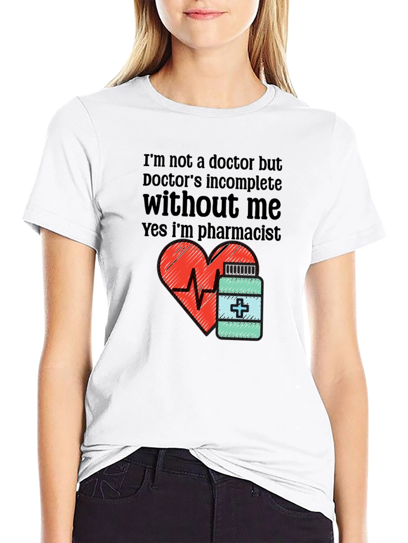 Black Funny Pharmacist T-Shirt - Doctor's Incomplete Without Me view 9